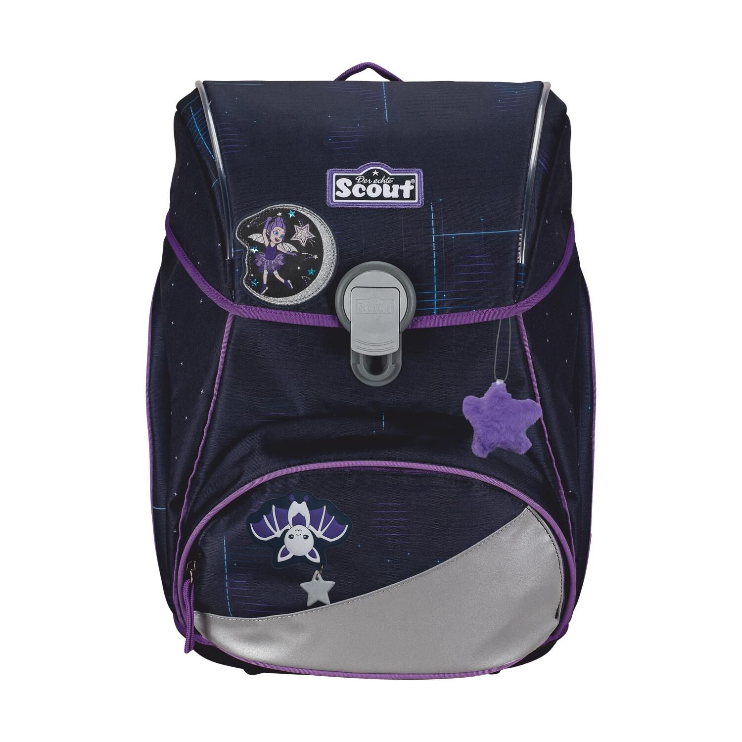 Scout Alpha Schulranzen-Set 4 teilig Exklusiv Safety Light Spooky Starlight