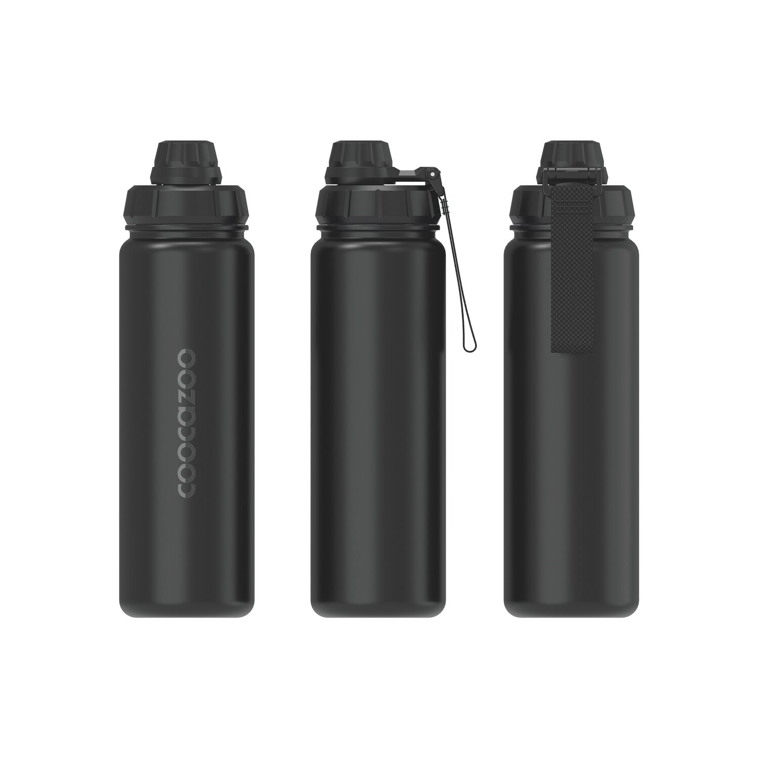 coocazoo Isolierte Edelstahl-Trinkflasche, Black