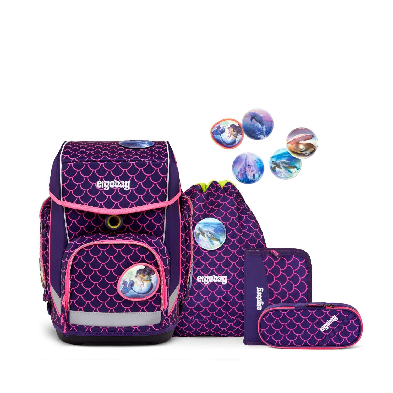 ergobag cubo Schulranzen-Set PerlentauchBär