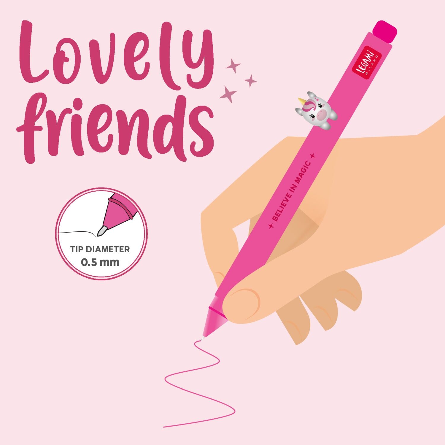 Legami Gelstift mit Tierdeko - LOVELY FRIENDS - UNICORN
