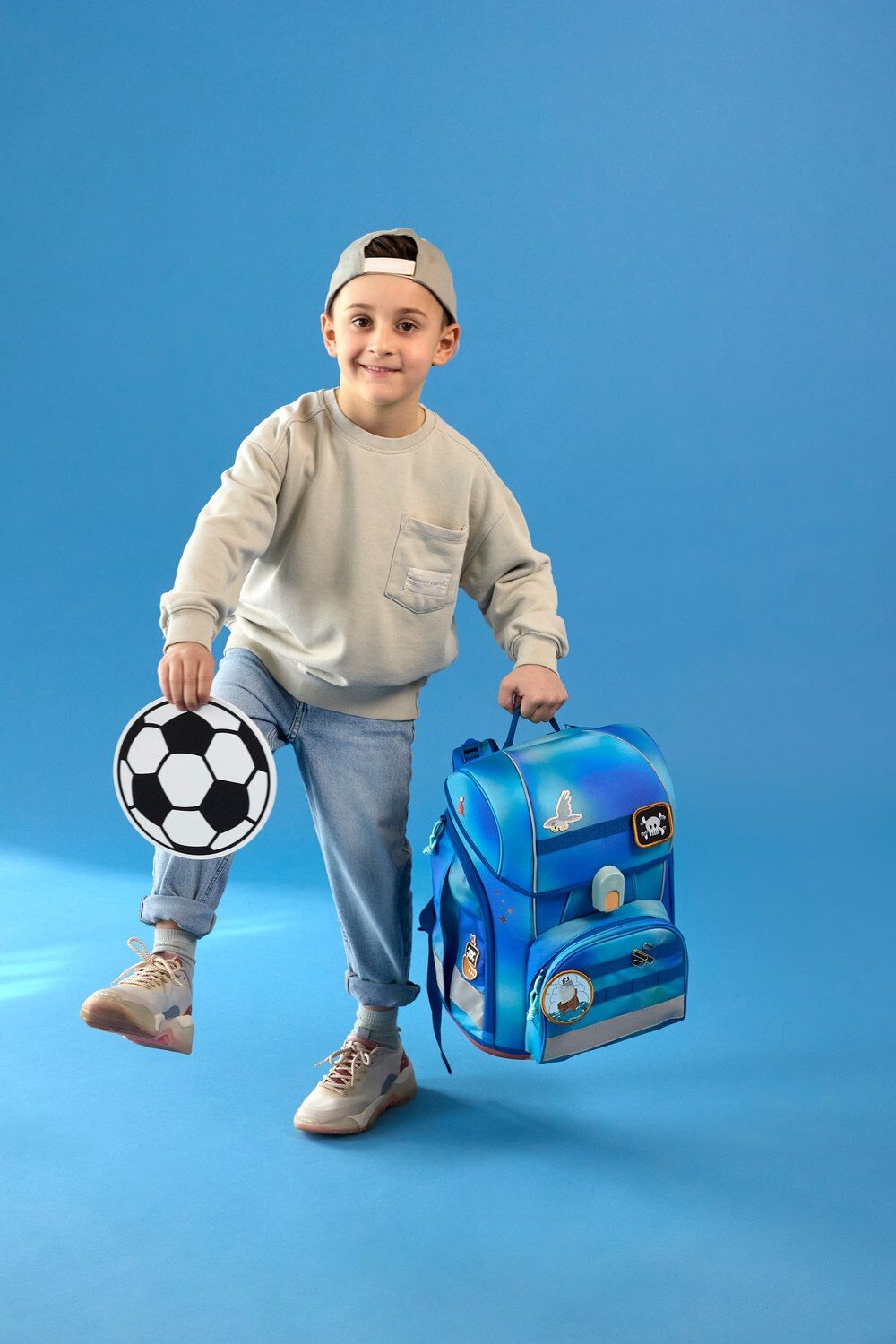 Lässig Schulranzen Set 7-teilig, Boxy gradient green/blue