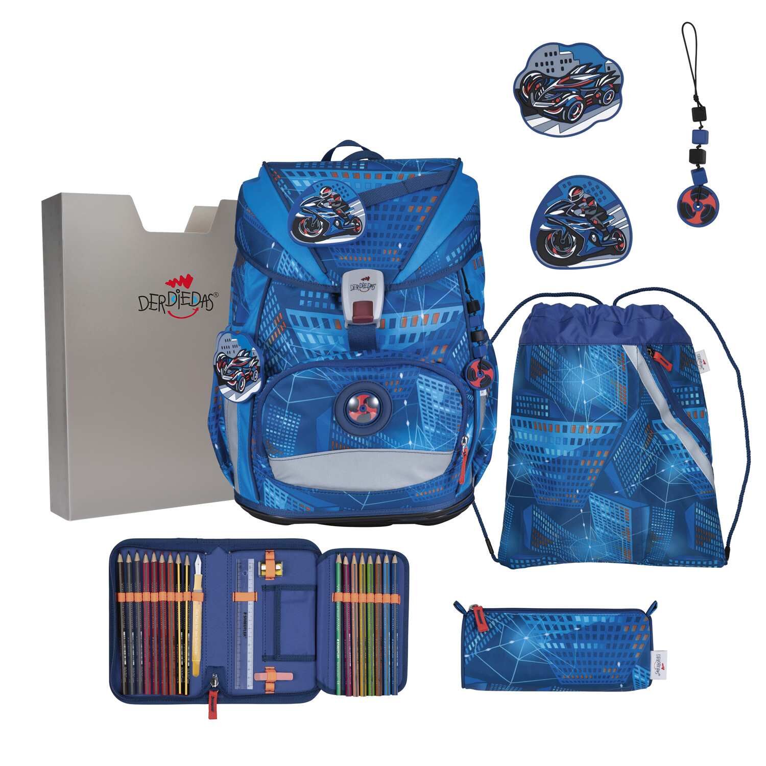 DerDieDas ErgoFlex Superlight Turbo Speed Schulranzenset 5-teilig