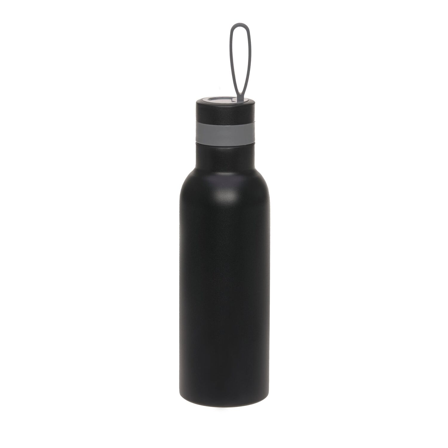Lässig Trinkflasche Kinder - BOLD Edelstahl, black