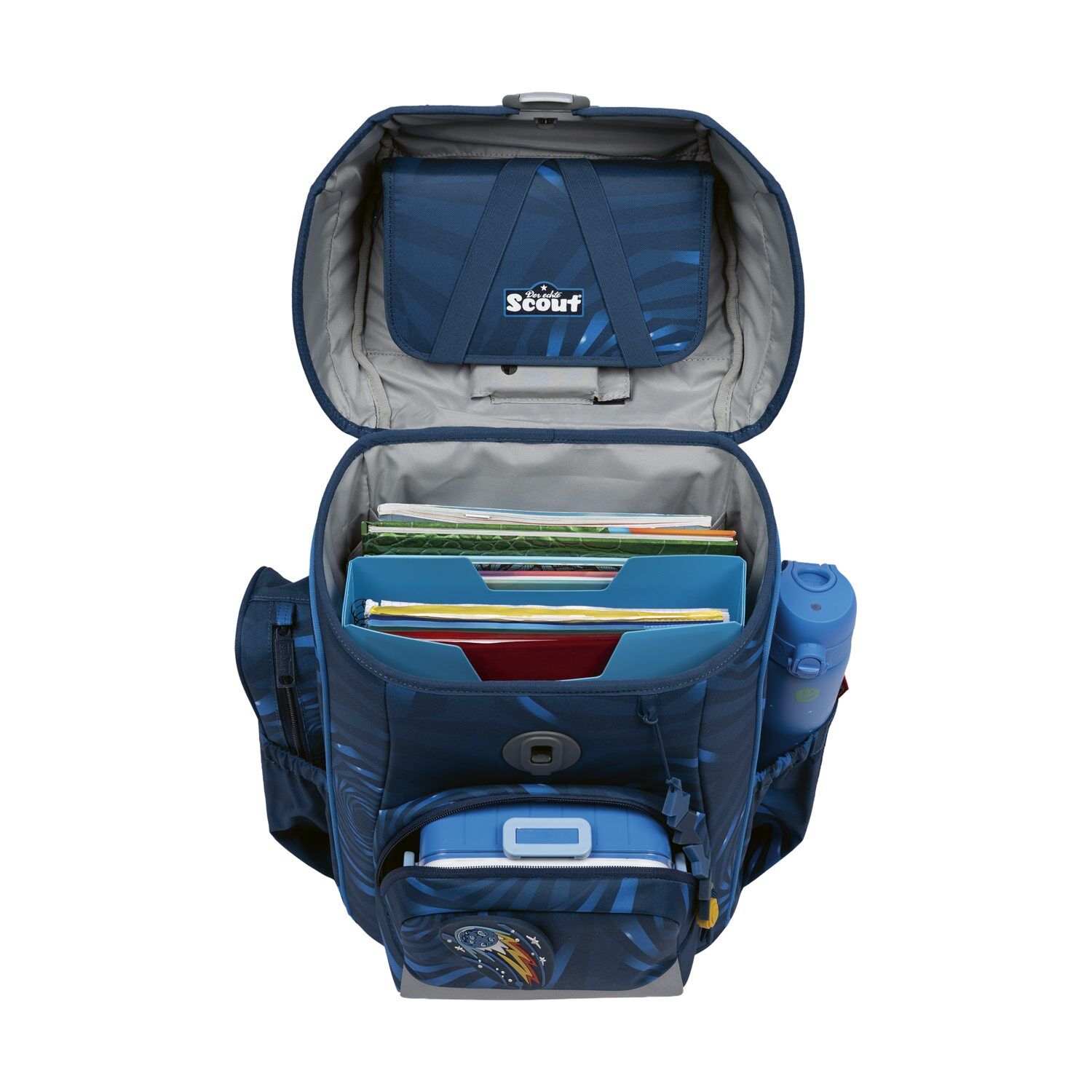 Scout Neo Schulranzen-Set 4 teilig LED Rocket Rider