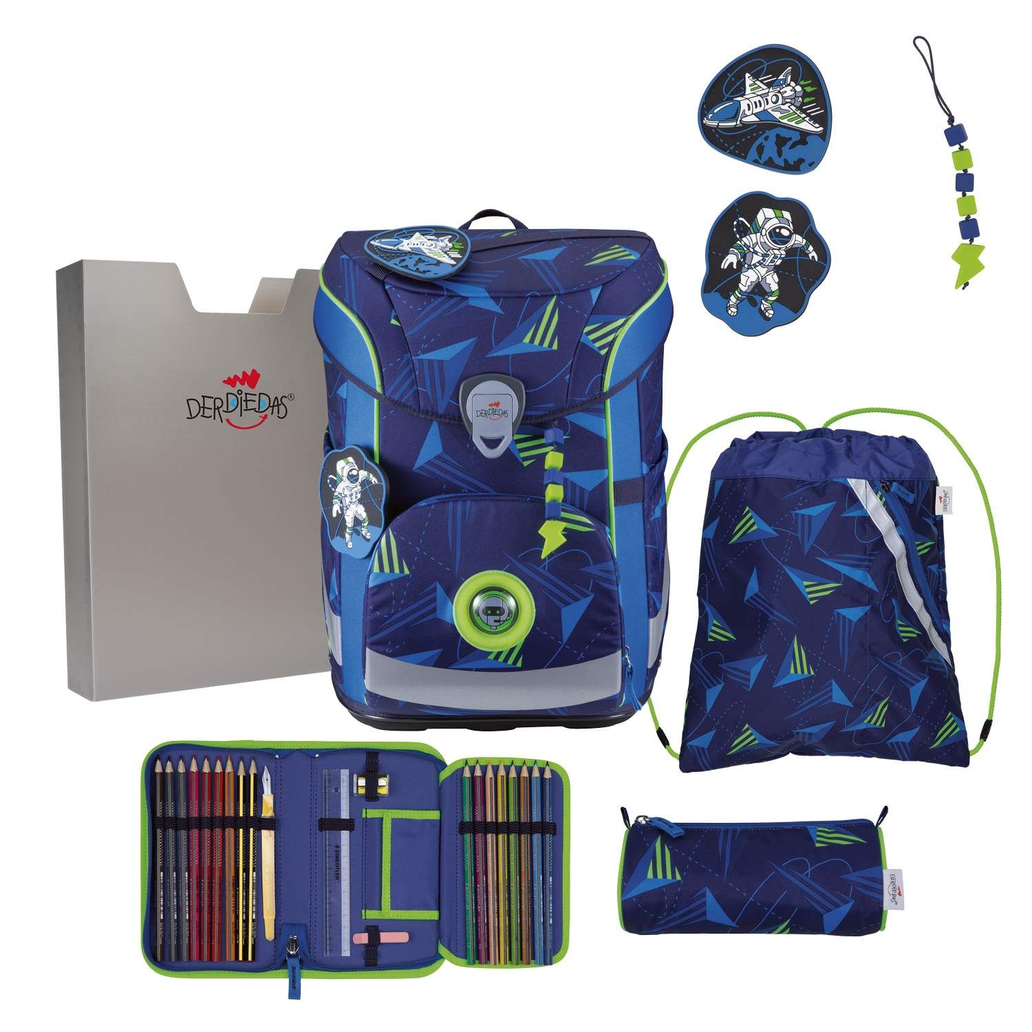 DerDieDas ErgoFlex Easy LED Moon Mission Schulranzenset 5-teilig