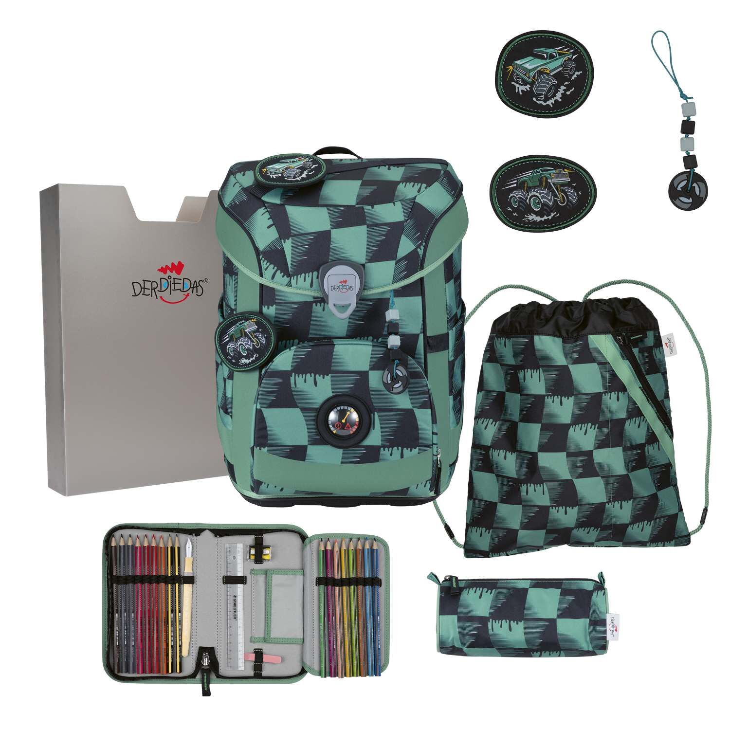 DerDieDas ErgoFlex Easy Superflash Super Truck Schulranzenset 5-teilig