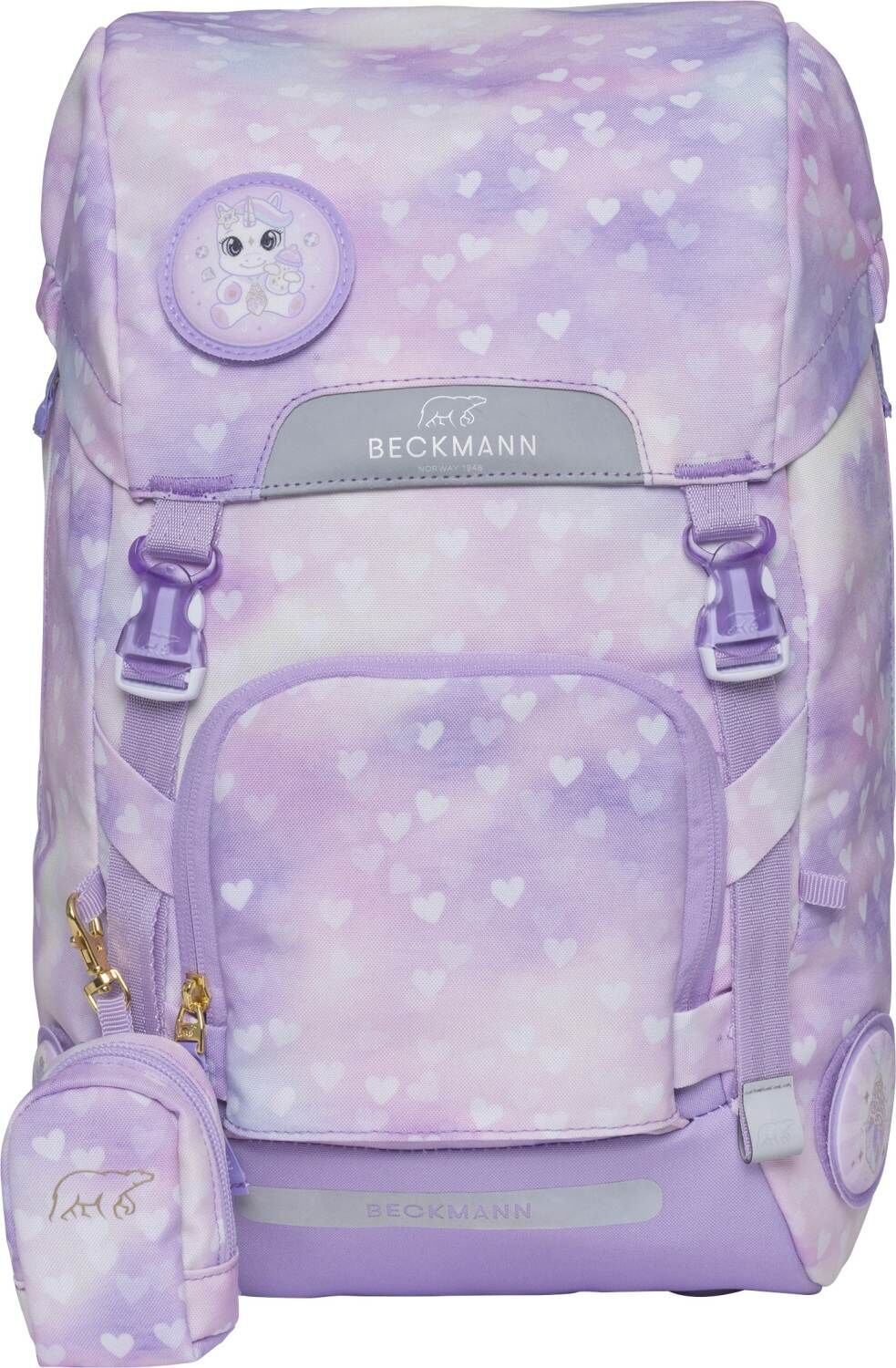 Beckmann Schulranzenset Classic Maxi - 6-Tlg. Set Unicorn Princess Purple