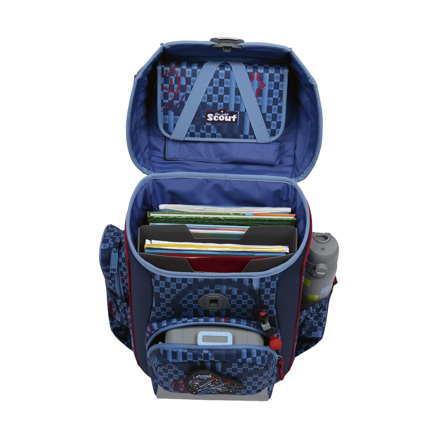 Scout Neo Schulranzen-Set 4 teilig Safety Light Space Explorer