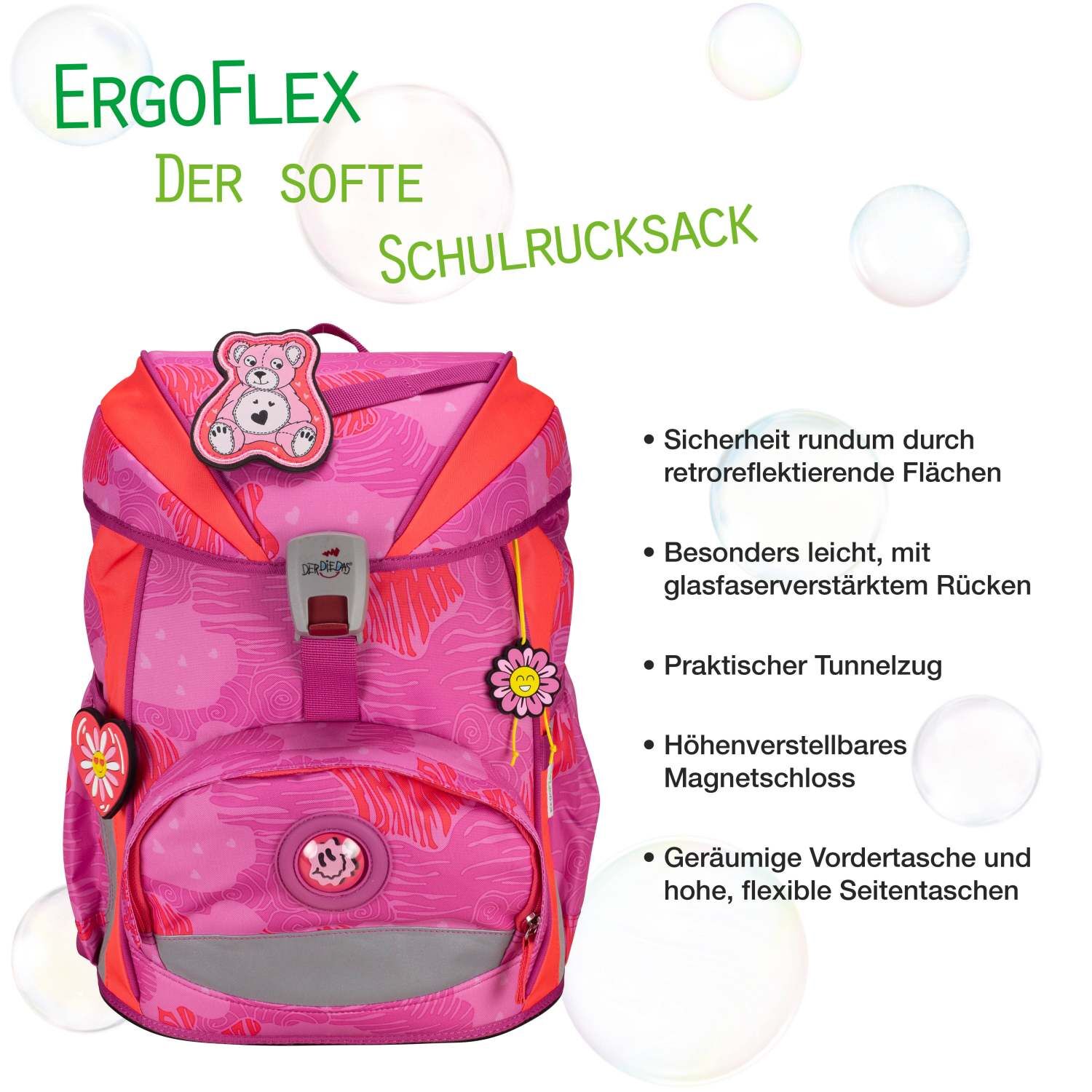 DerDieDas ErgoFlex Schulranzenset 5 teilig Roses