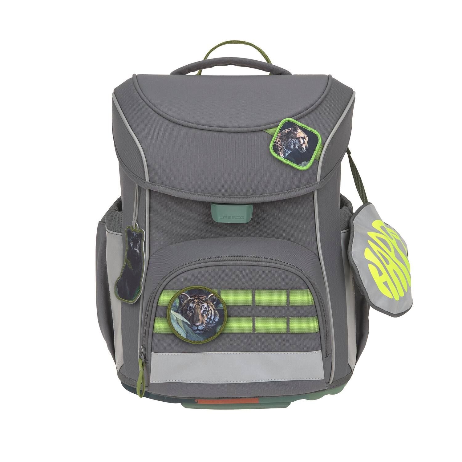 Lässig Schulranzen Set 7-teilig, Slim Unique anthracite