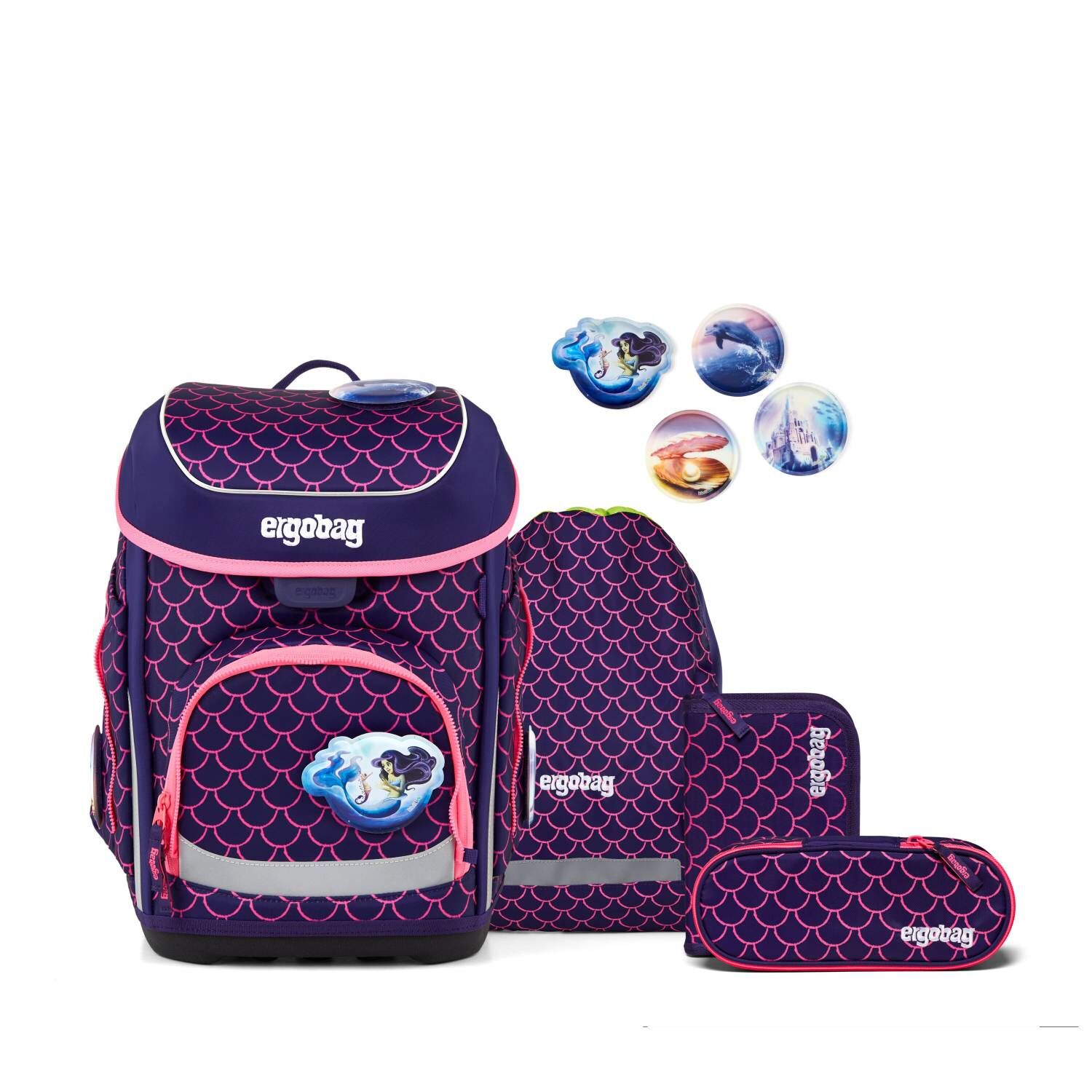 ergobag cubo Schulranzen-Set PerlentauchBär