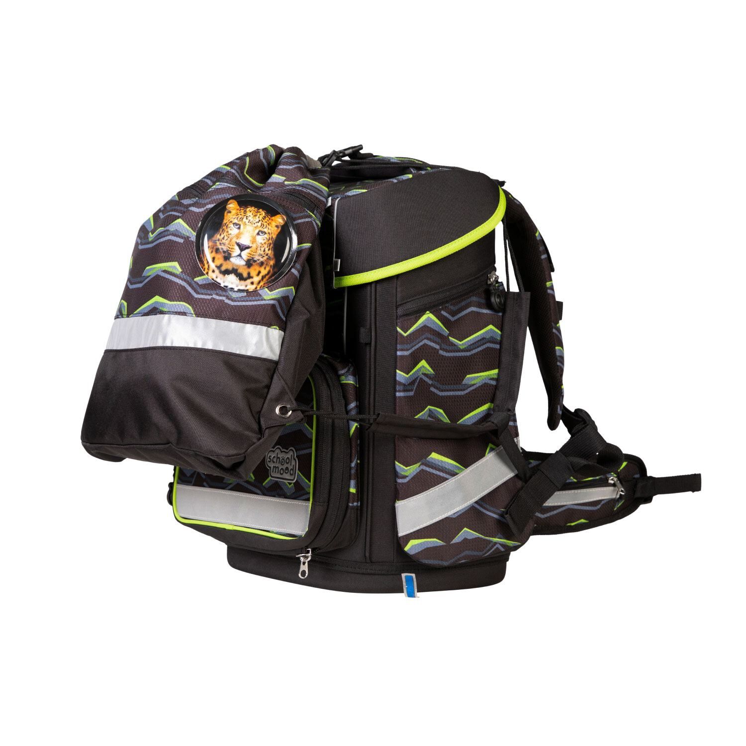 School Mood Champion Maxx Pro Finn (Raubkatze), 7-tlg. Schulranzenset