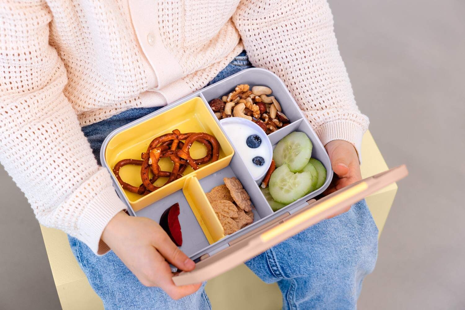 Lässig Brotdose Kinder - Bento Lunchbox Pattern Party, Rosa