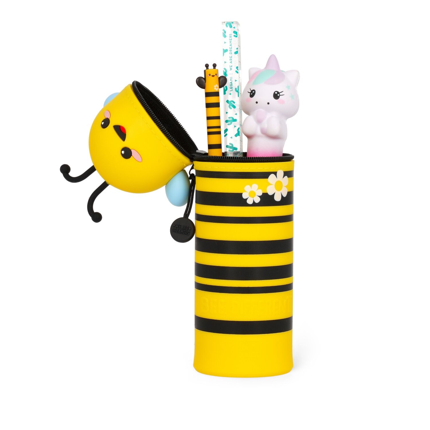 Legami 2-in-1-Federmäppchen aus Silikon - Kawaii - Bee