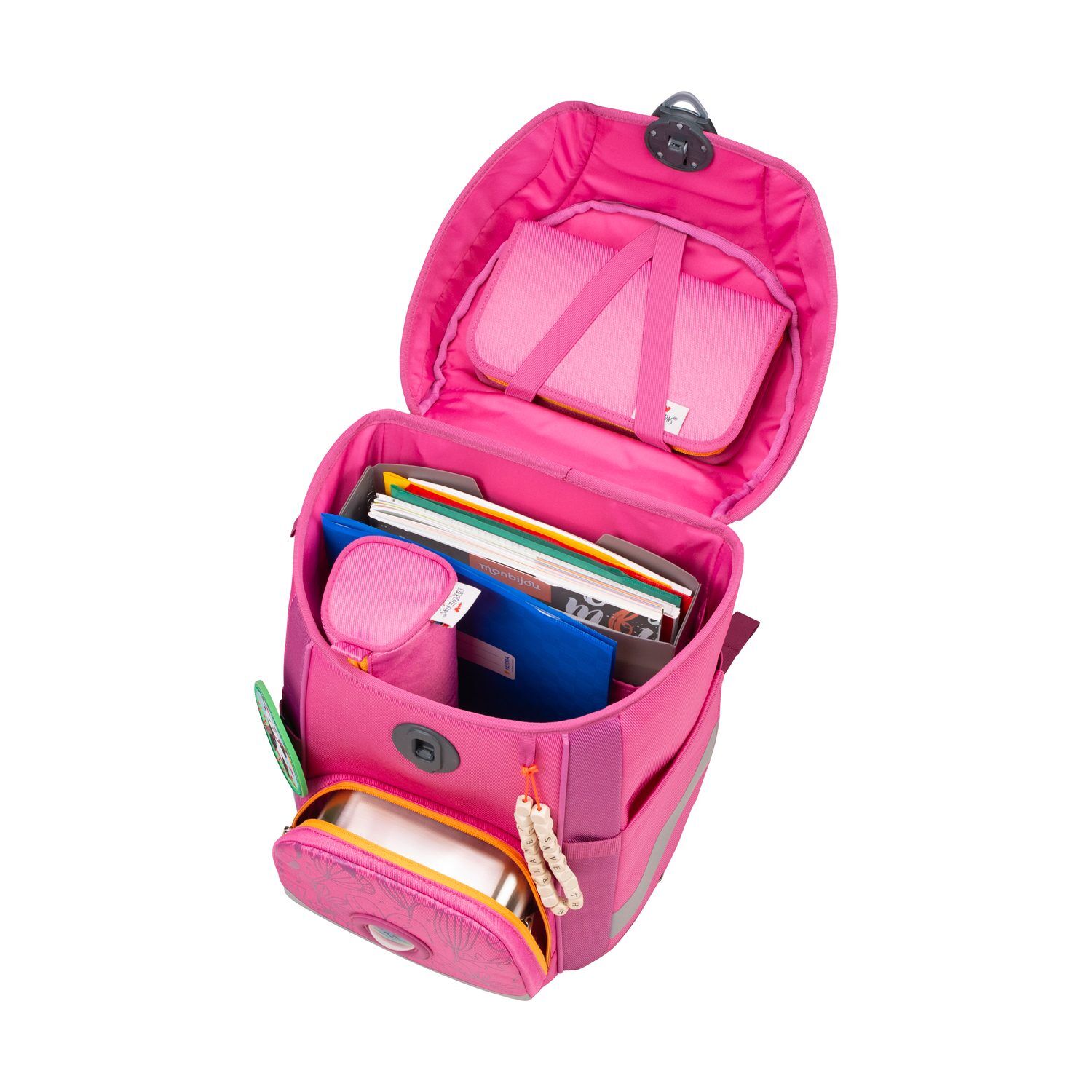 DerDieDas ErgoFlex Easy ECO Schulranzenset 5 teilig Pink Planet