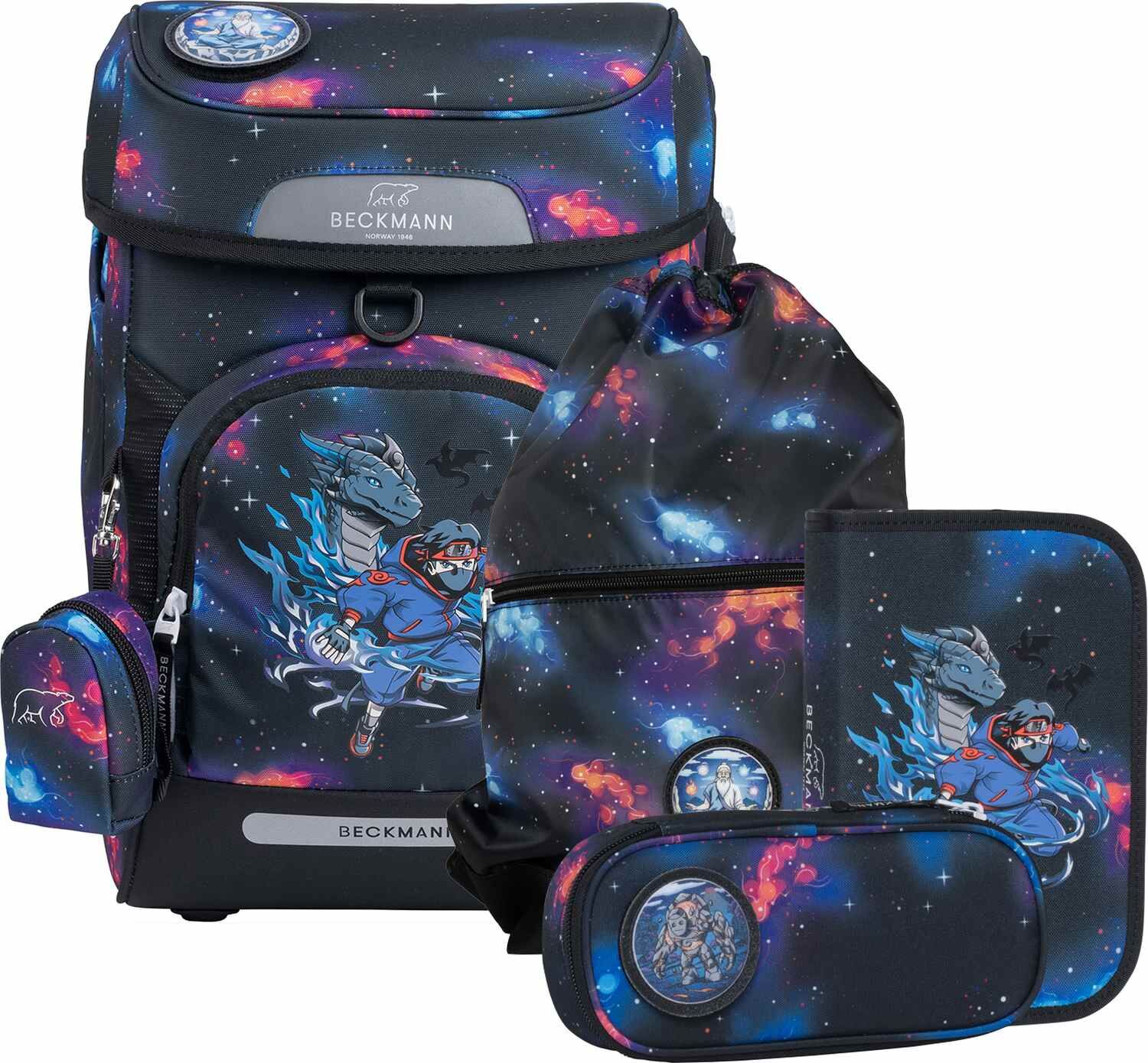 Beckmann Schulranzenset Plus Air 6-teiliges Set Ninja Elements