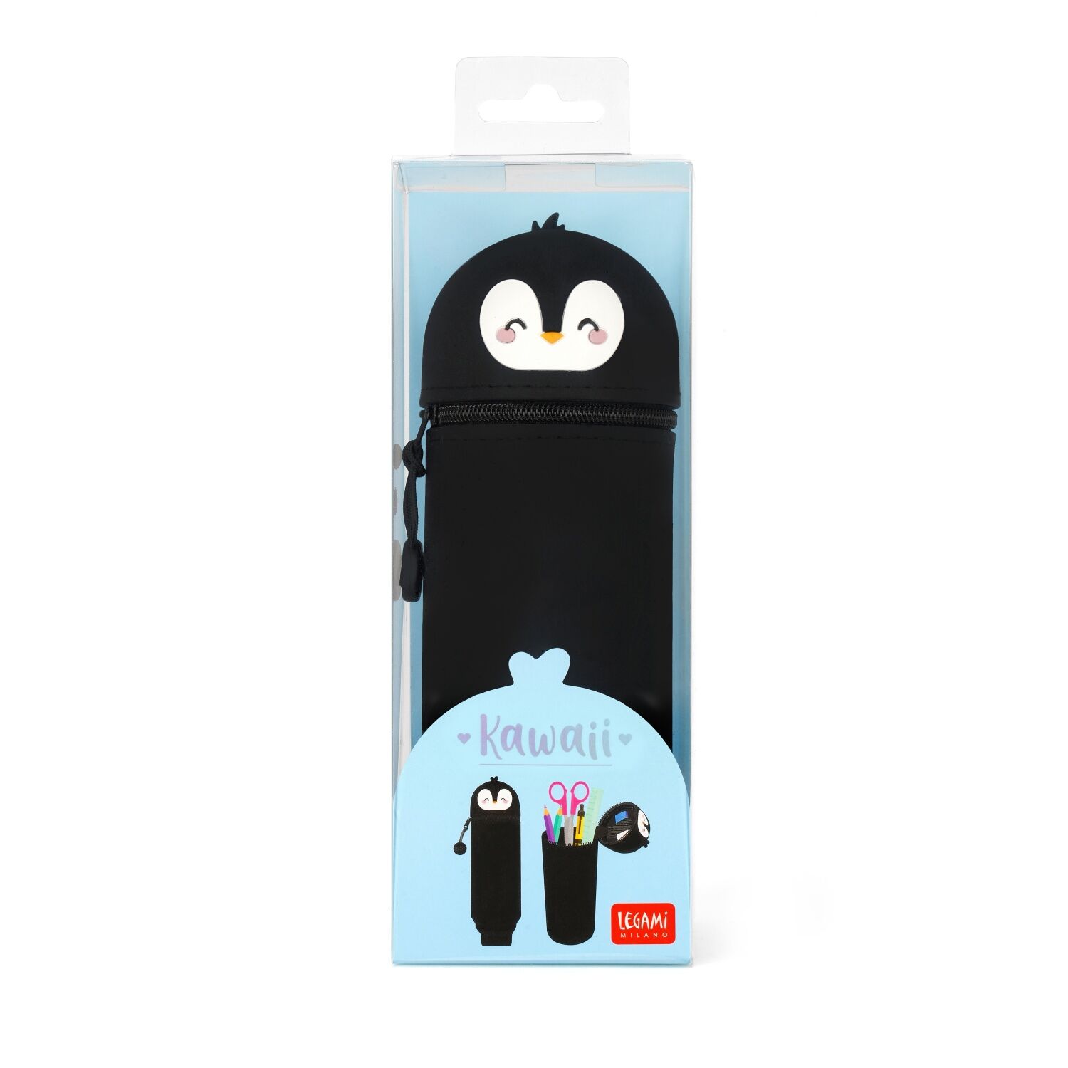 Legami 2-IN-1 Silikon Federmäppchen - KAWAII - PENGUIN