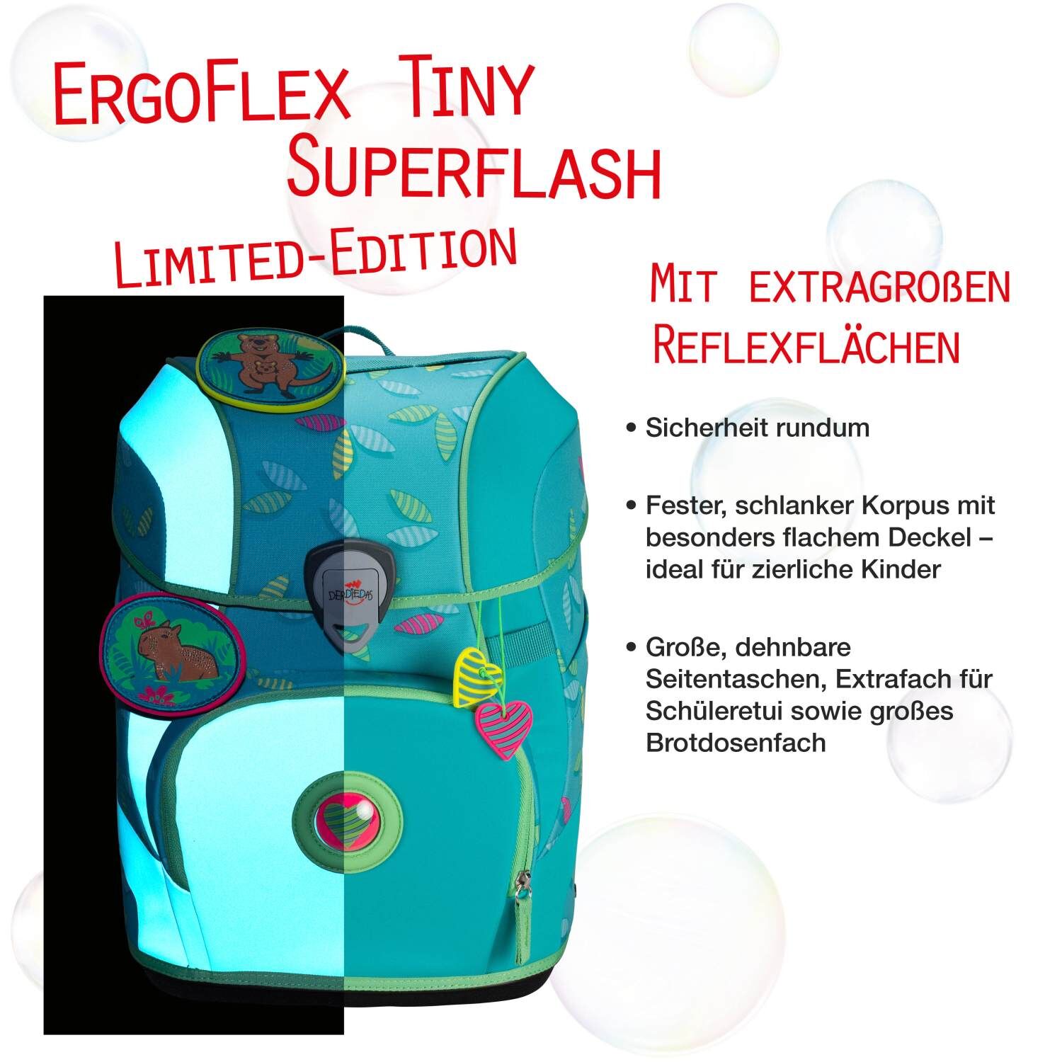 DerDieDas ErgoFlex Tiny Superflash Schulranzenset 5 teilig Paradise