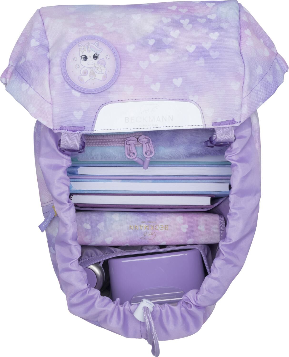 Beckmann Schulranzenset Classic Maxi - 6-Tlg. Set Unicorn Princess Purple