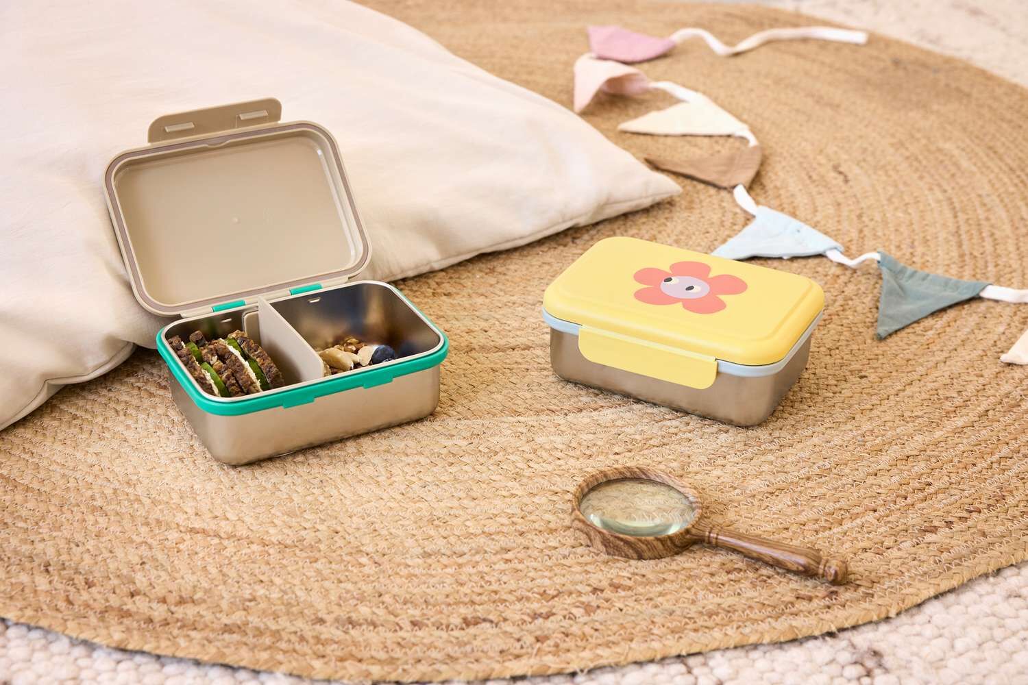 Lässig Brotdose Kinder - Edelstahl Lunchbox, Happy Trails Frog