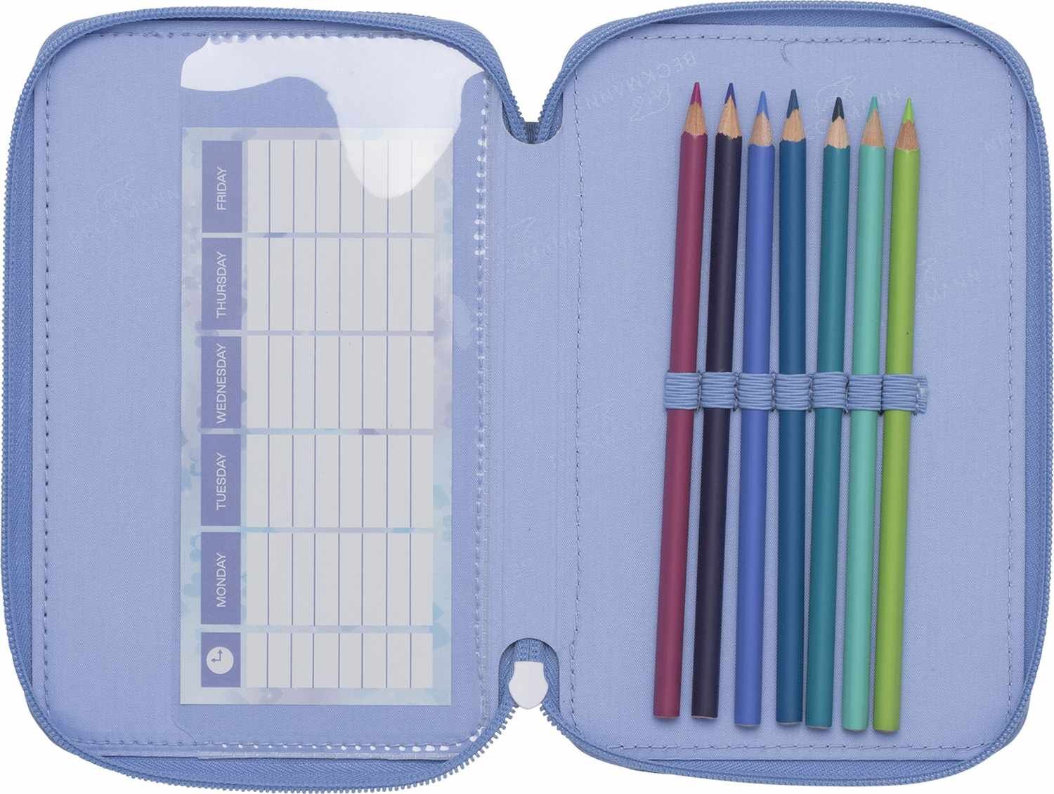 Beckmann 3-Fächrige Federmappe Unicorn Princess Ice Blue