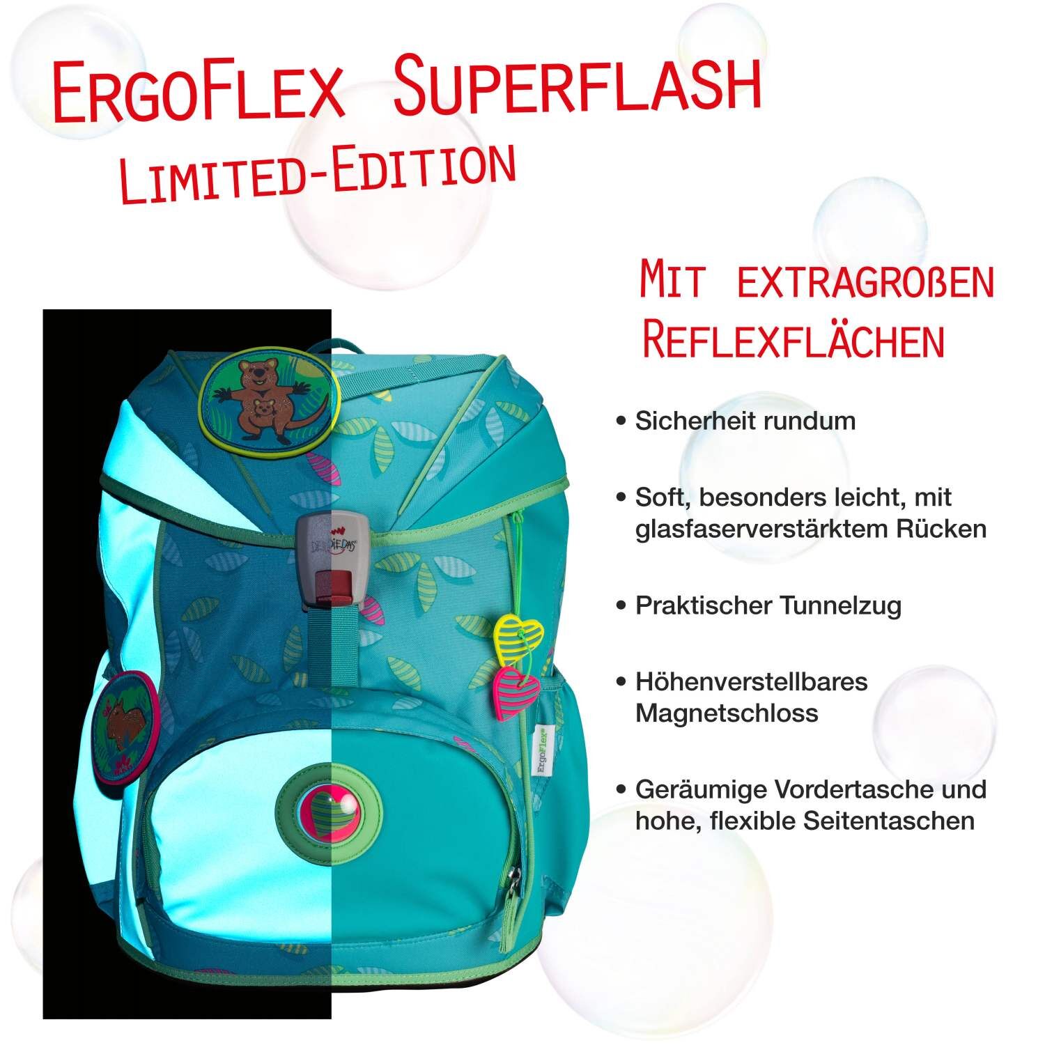 DerDieDas ErgoFlex Superflash Schulranzenset 5 teilig Paradise