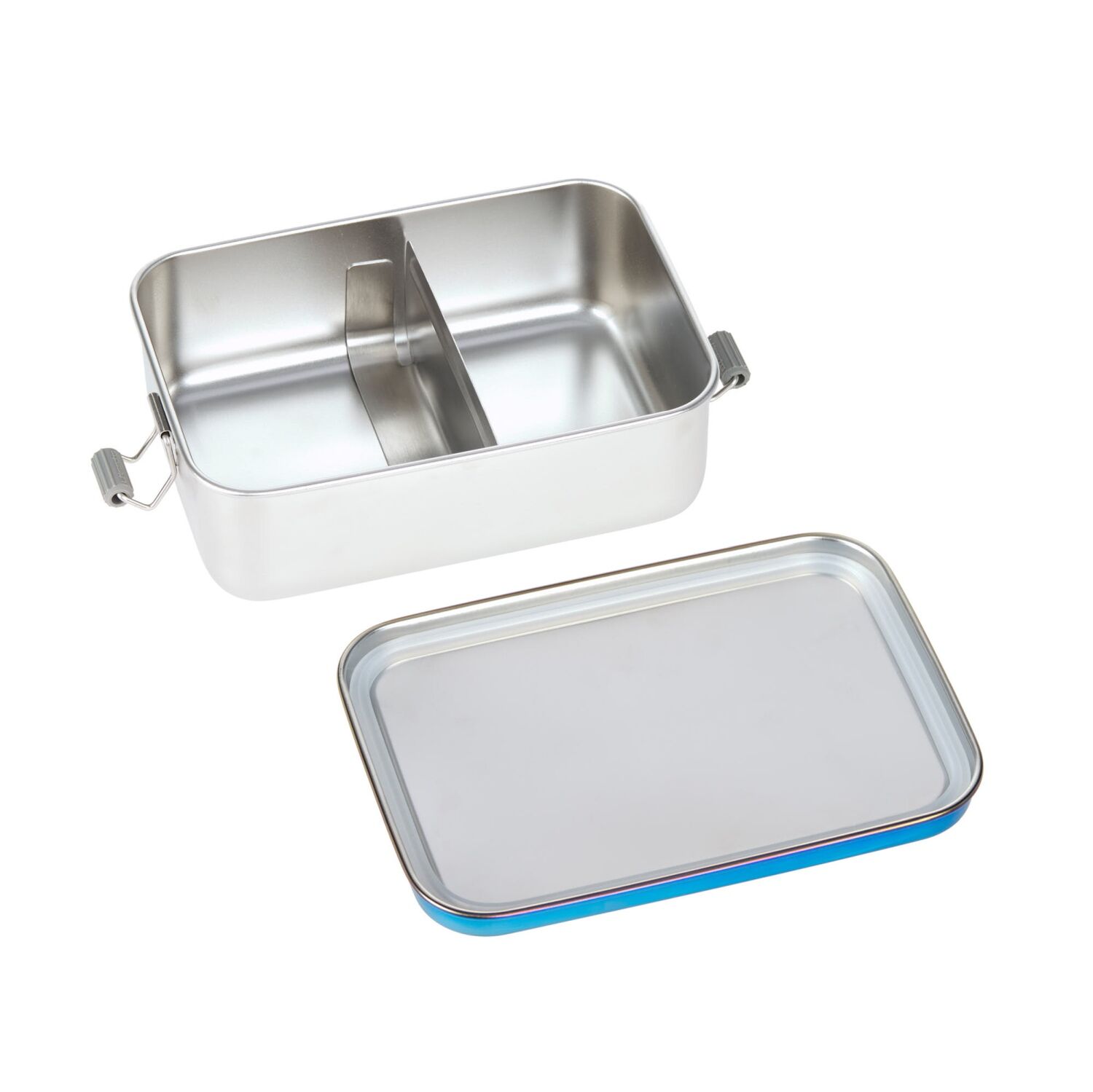 Lässig Brotdose Kinder - Edelstahl Lunchbox BOLD, blue/purple