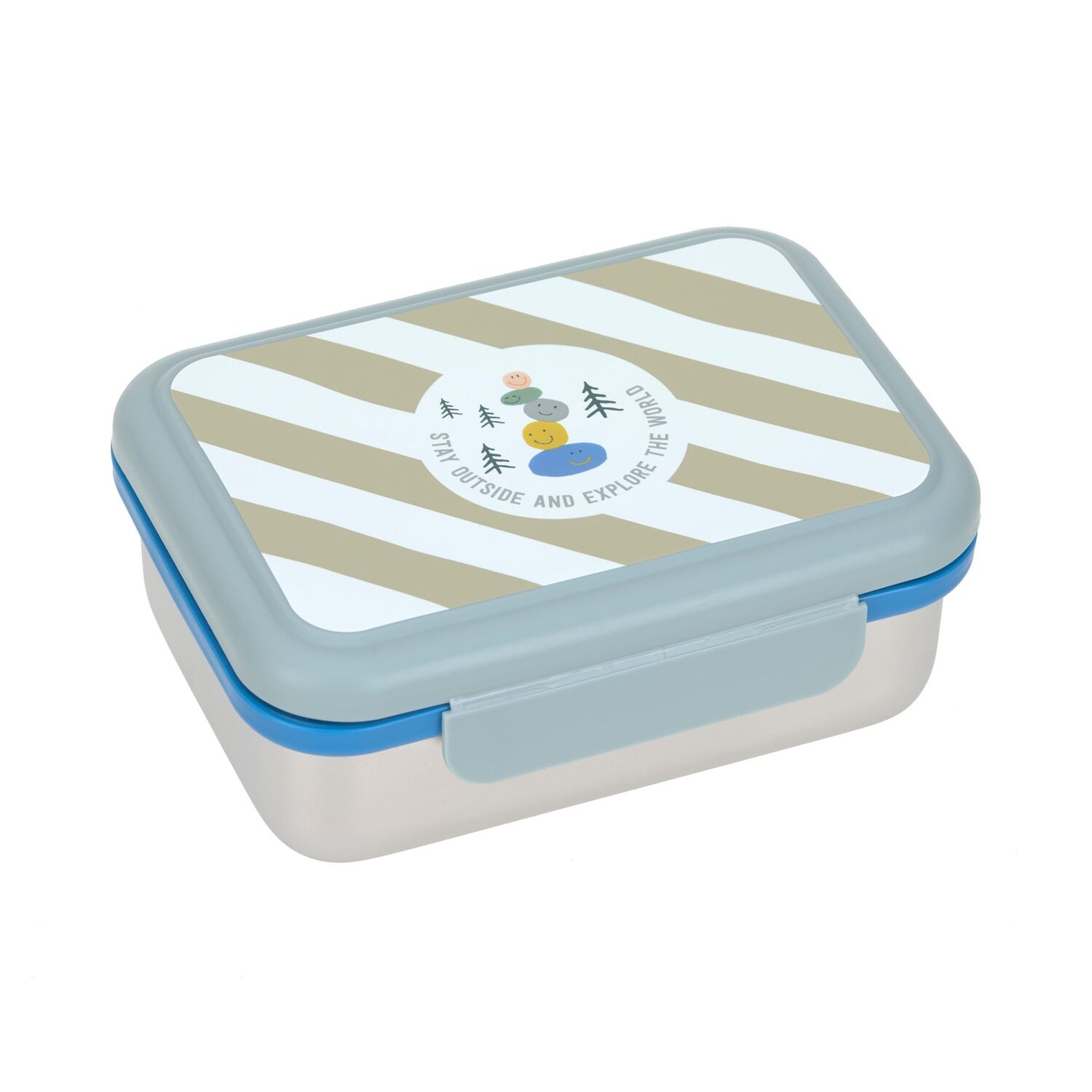 Lässig Brotdose Kinder - Edelstahl Lunchbox, Sunny Explorer Grün