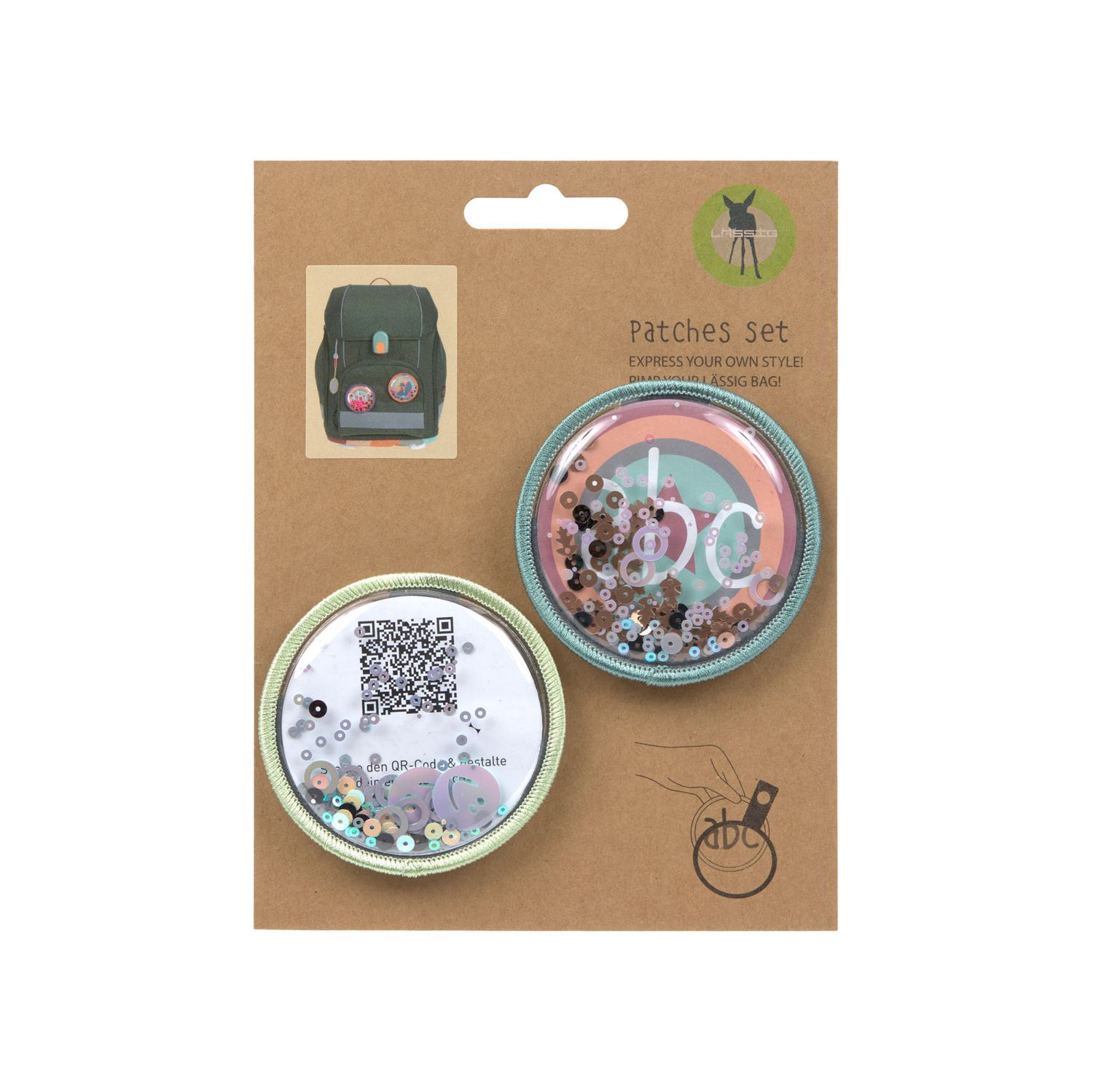 Lässig Patches 2er Set - DIY, Blau Mint