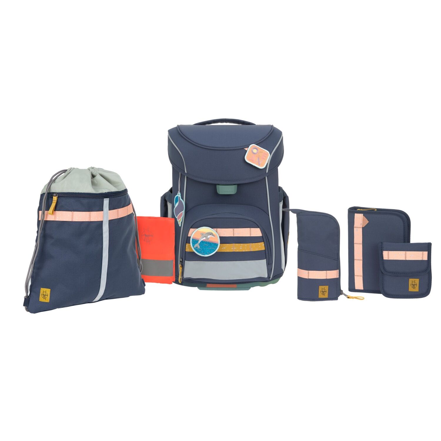 Lässig Schulranzen Set 7-teilig, Slim Unique navy