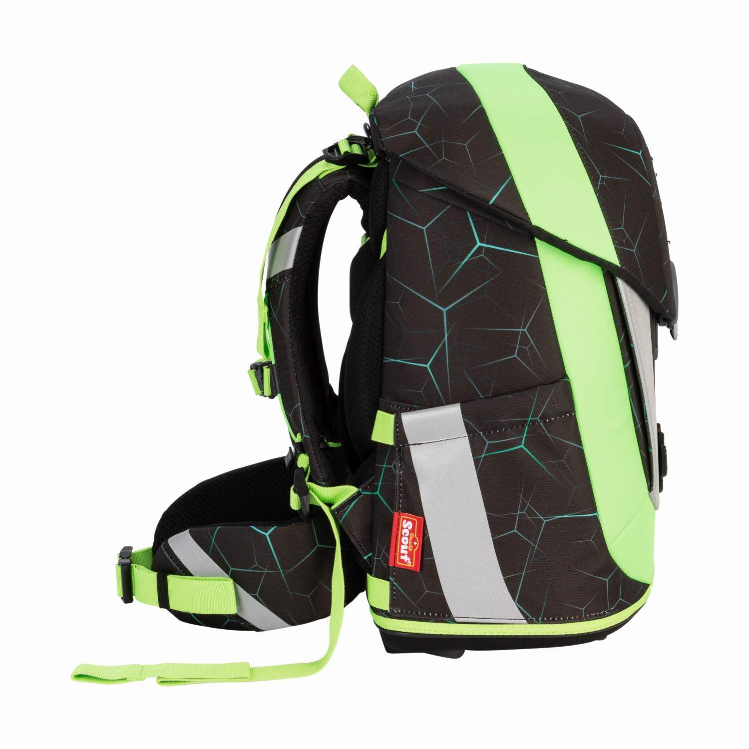 Scout Sunny II Exklusiv DIN LED Dino Hunter Schulranzen-Set 4-teilig