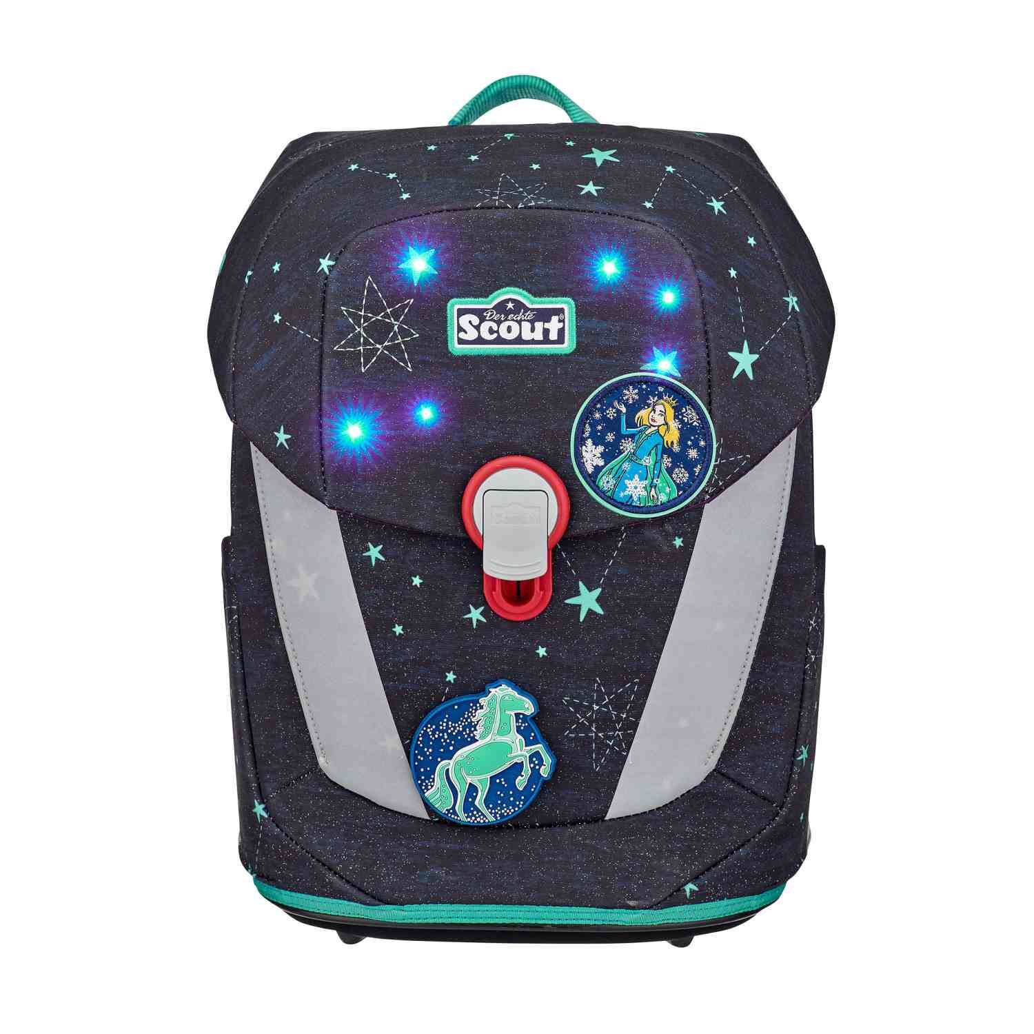 Scout Sunny II Schulranzen-Set 4tlg LED STERNENHIMMEL