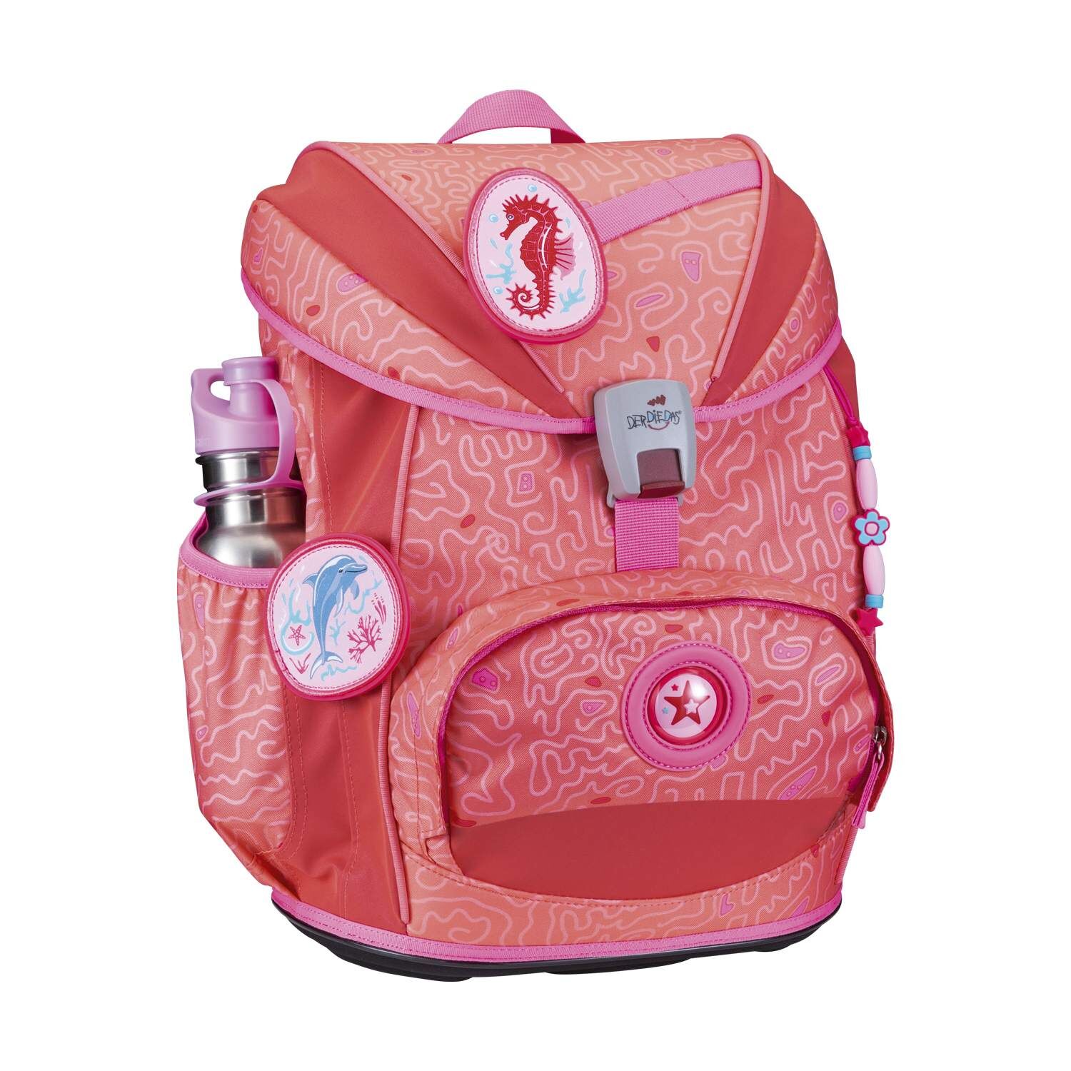 DerDieDas ErgoFlex Light Superflash Coral Reef Schulranzenset 5-teilig