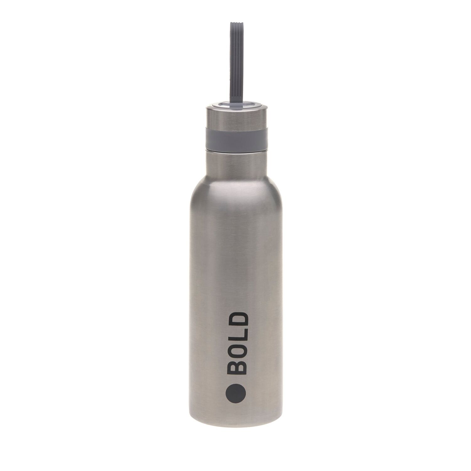 Lässig Trinkflasche Kinder - BOLD Edelstahl, silver