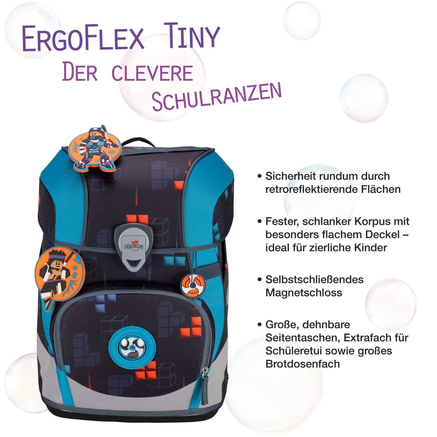 DerDieDas ErgoFlex Tiny Schulranzenset 5 teilig Ninja Fighter