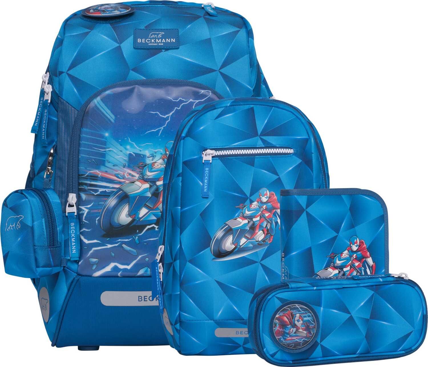 Beckmann Schulranzenset Active Air FLX 6-teiliges Set Blue Lightning