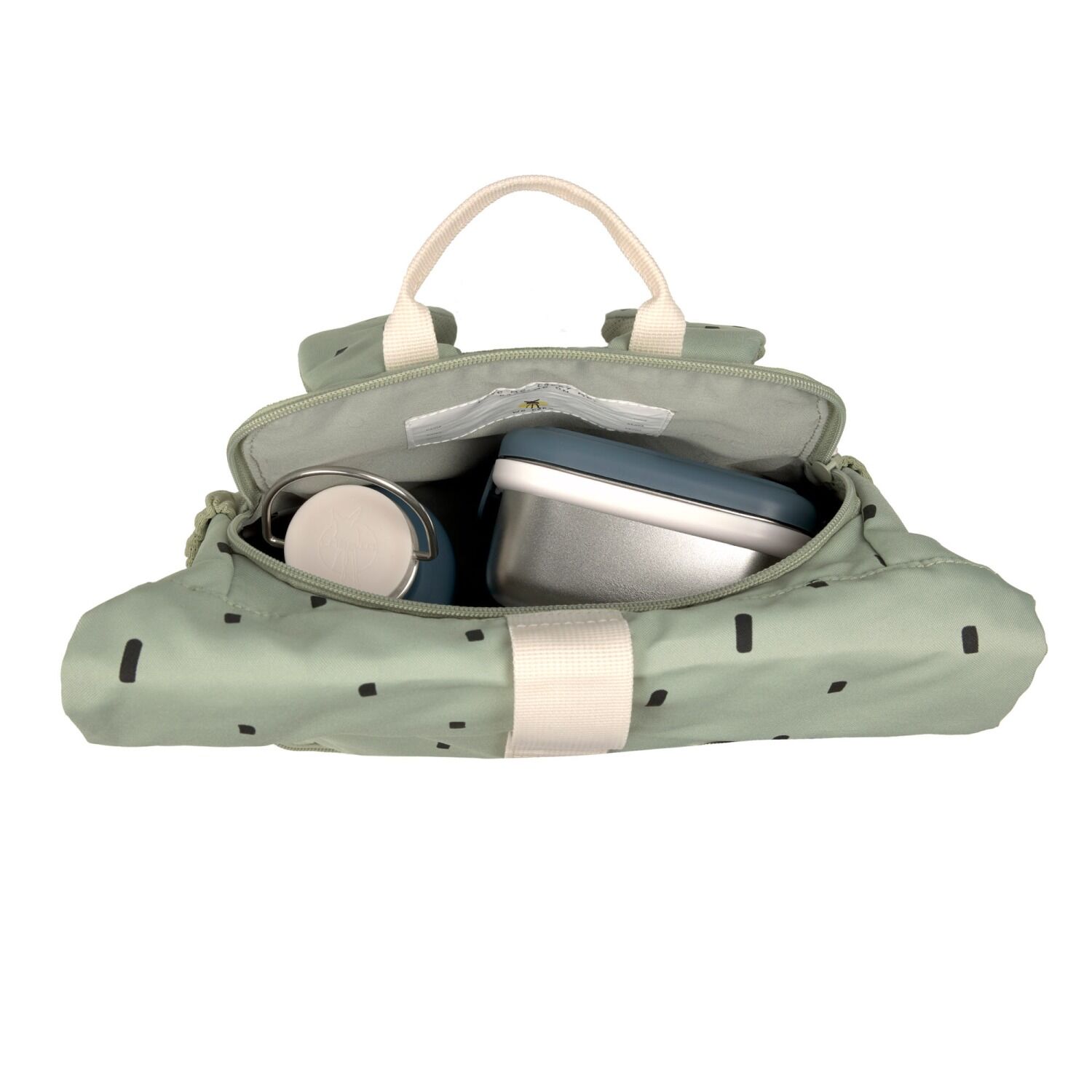 Lässig Kinderrucksack - Mini Rolltop Backpack Happy Prints light olive