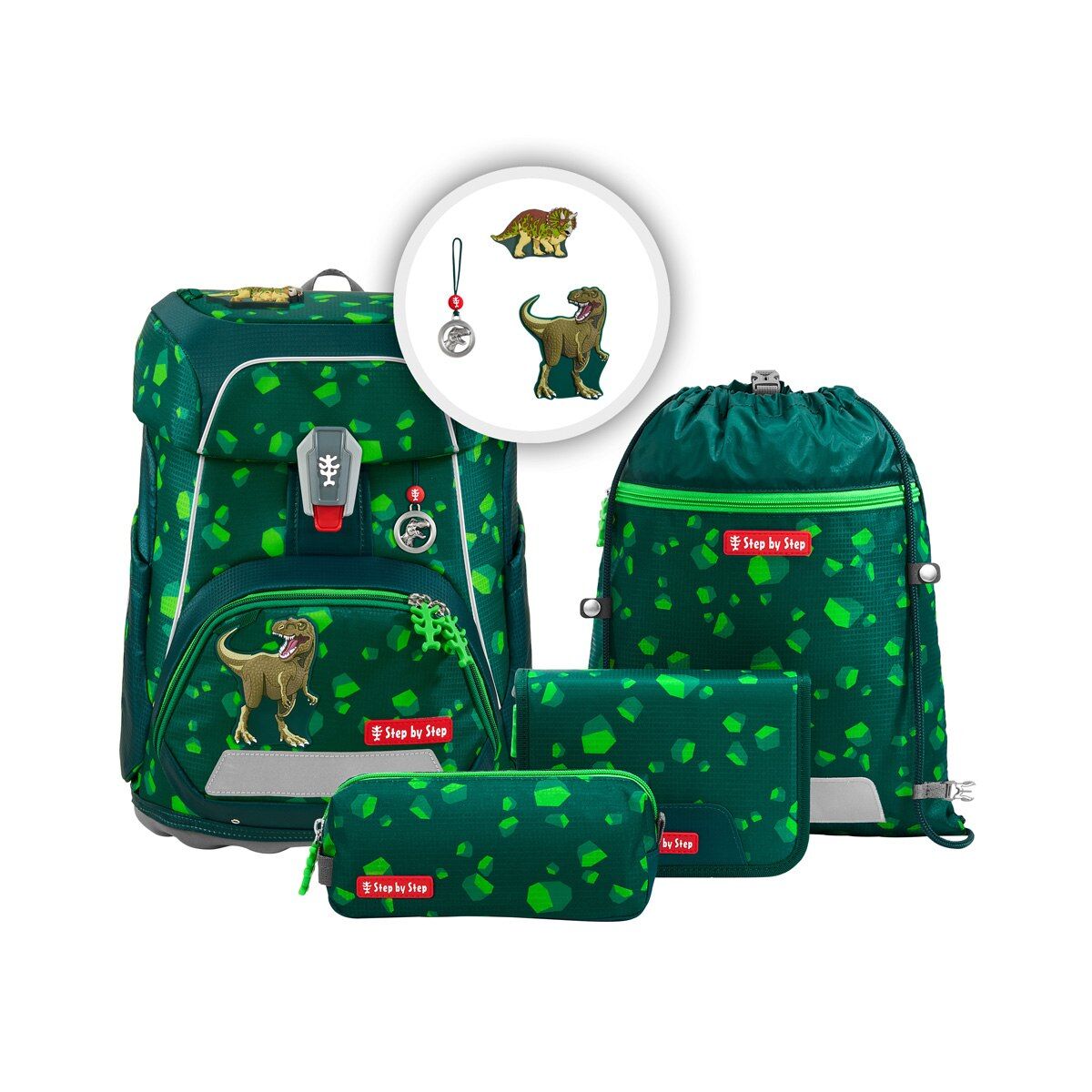 Step by Step FIT Schulranzen-Set "Dino Targo", 5-teilig