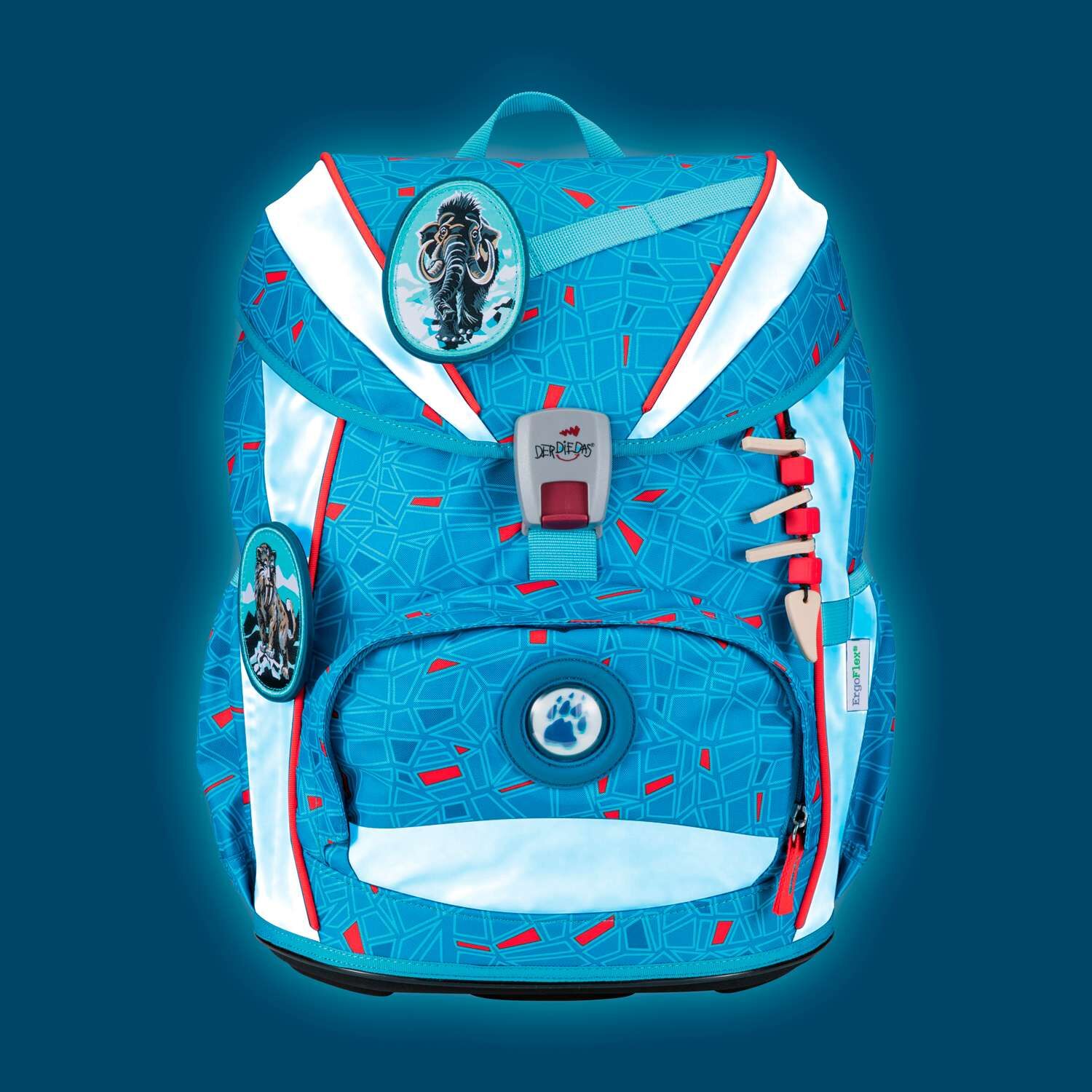 DerDieDas ErgoFlex Light Superflash Blue Ice Schulranzenset 5-teilig