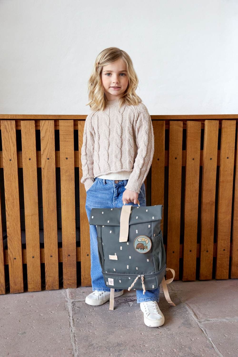 Lässig Kinderrucksack - Mini Rolltop Backpack Happy Prints midnight blue