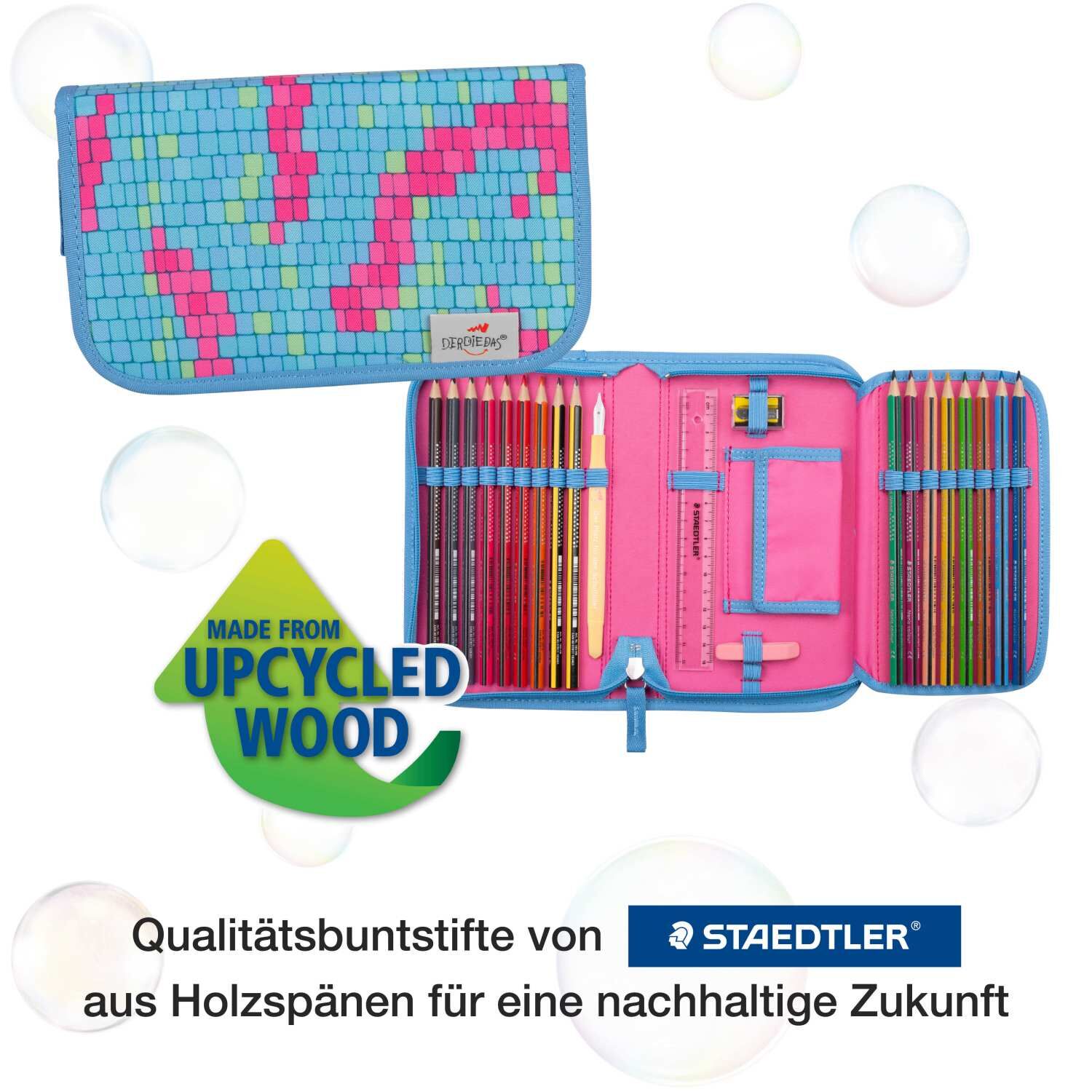 DerDieDas ErgoFlex Schulranzenset 5 teilig Happy Pixel