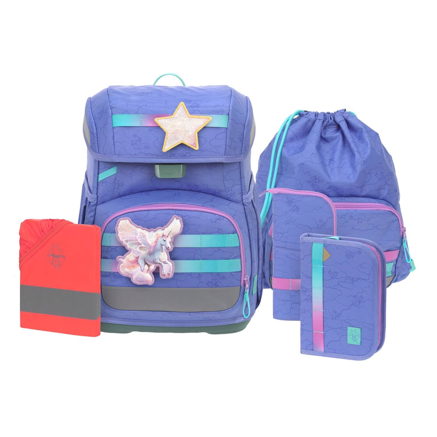 Lässig Schulranzen-Set Light, Unique Cloud lilac