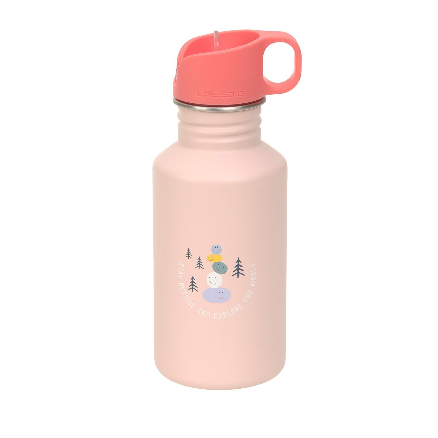 Lässig Trinkflasche Kinder - Edelstahl 500 ml Sunny Explorer, Rosa