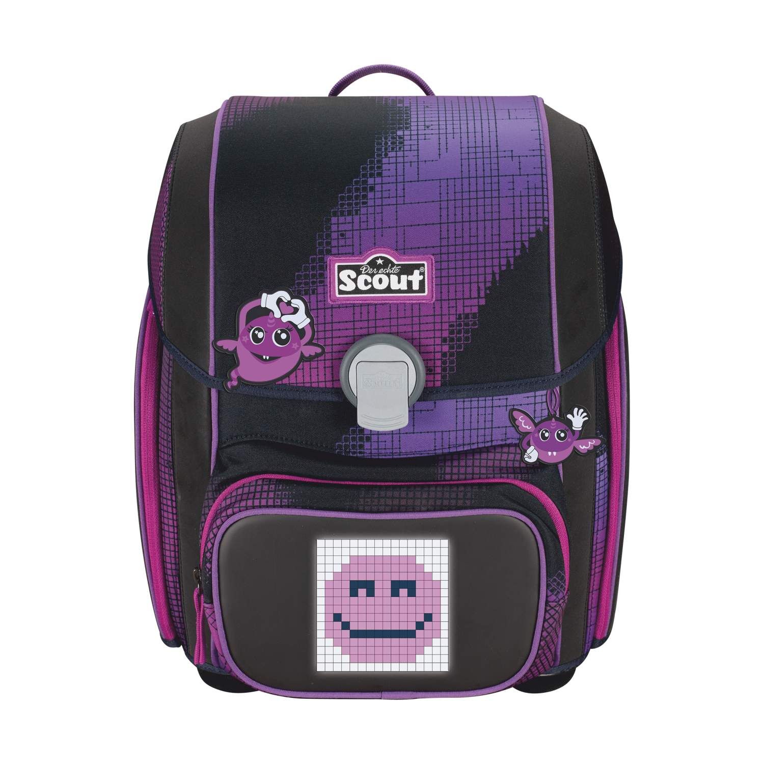 Scout Genius Schulranzen-Set 4 teilig Set Movie Star Pink Pixel