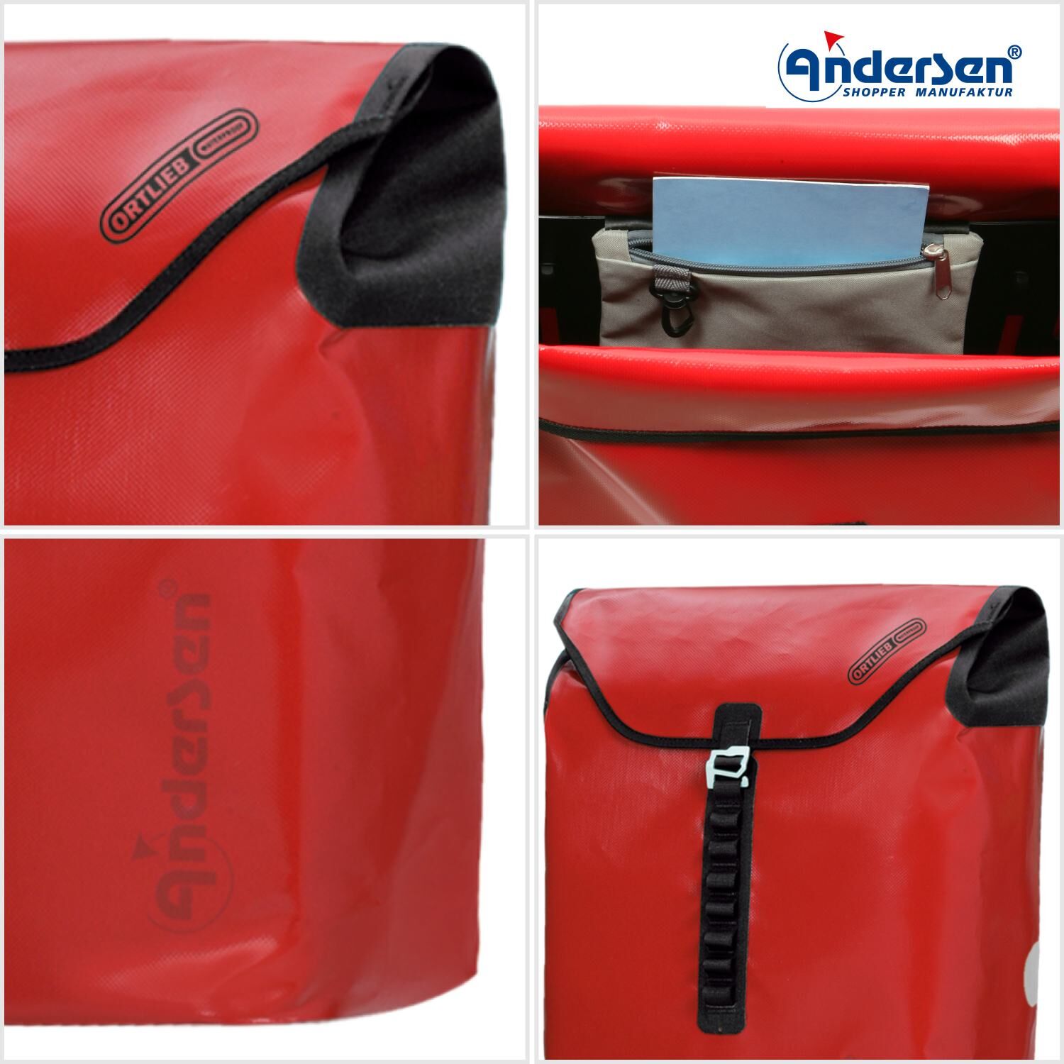 Andersen Einkaufstrolley Tasche Ortlieb rot,