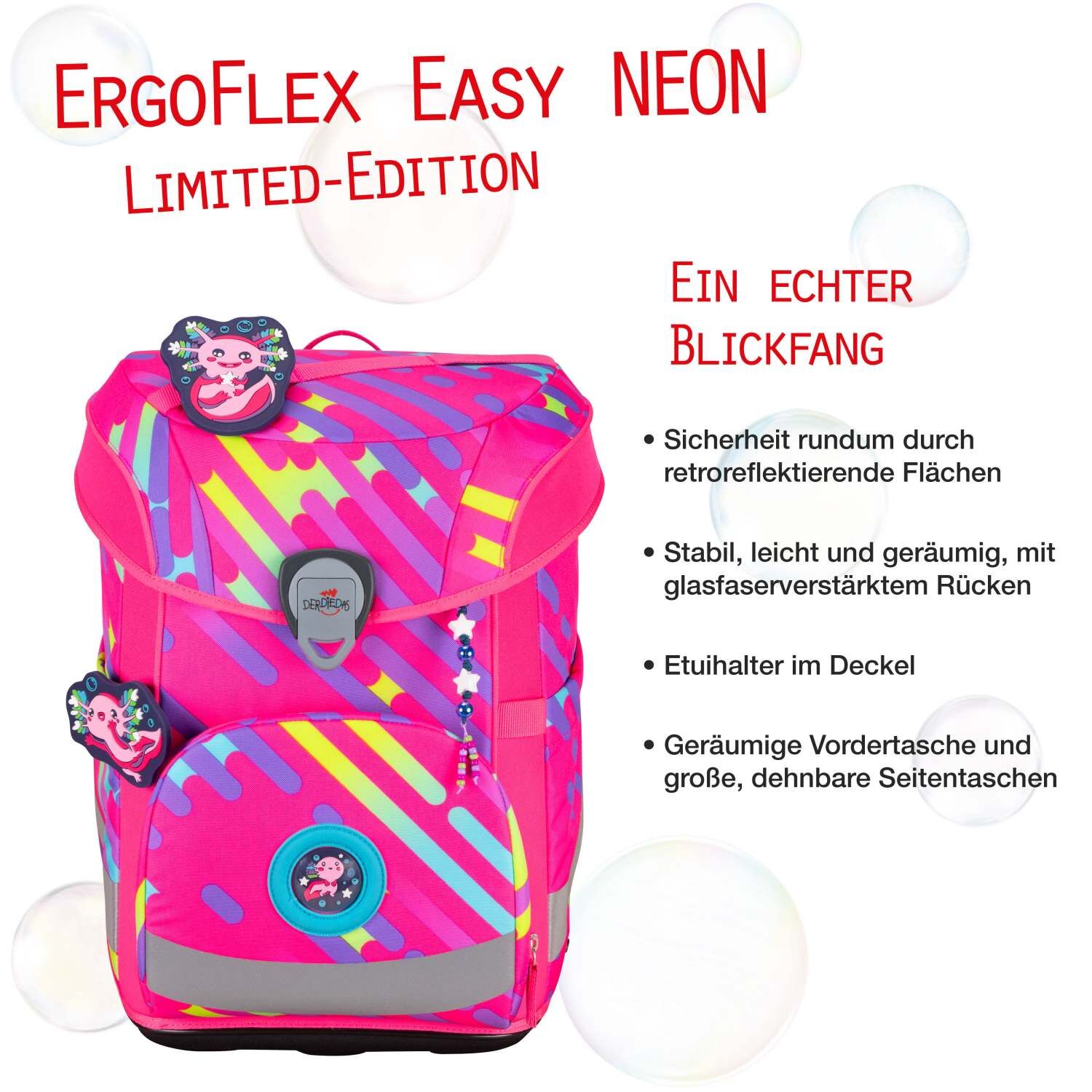 DerDieDas ErgoFlex Easy NEON Schulranzenset 5 teilig Punkie