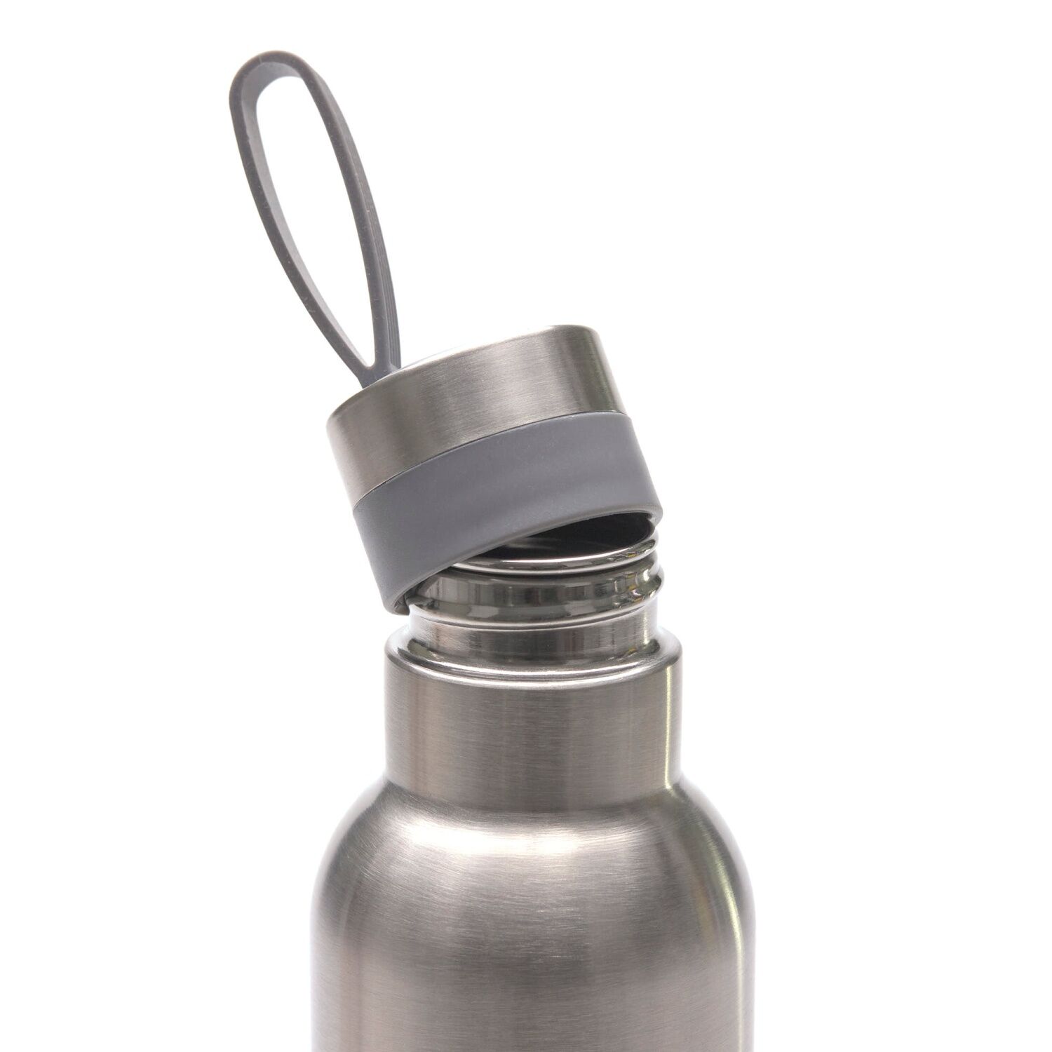 Lässig Trinkflasche Kinder - BOLD Edelstahl, silver