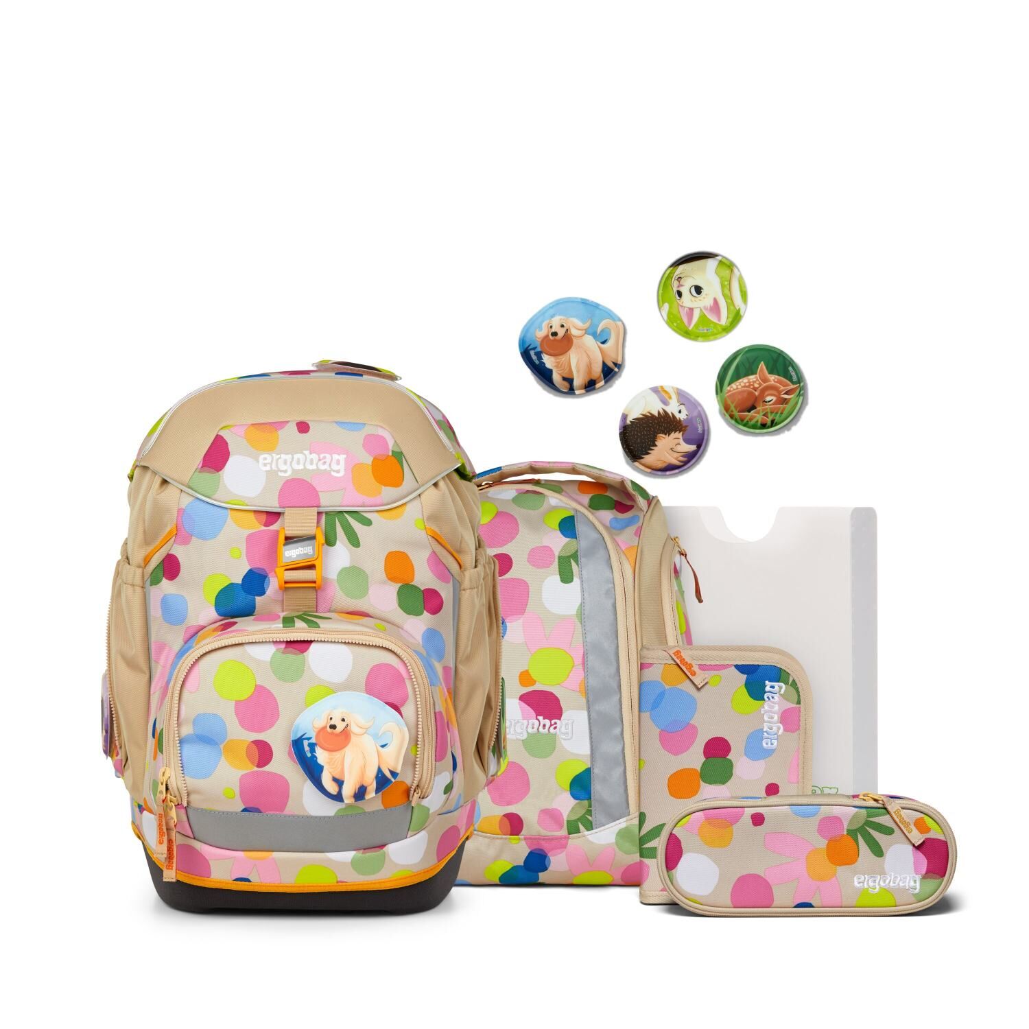 ergobag pack Schulrucksack-Set Flower PowBär