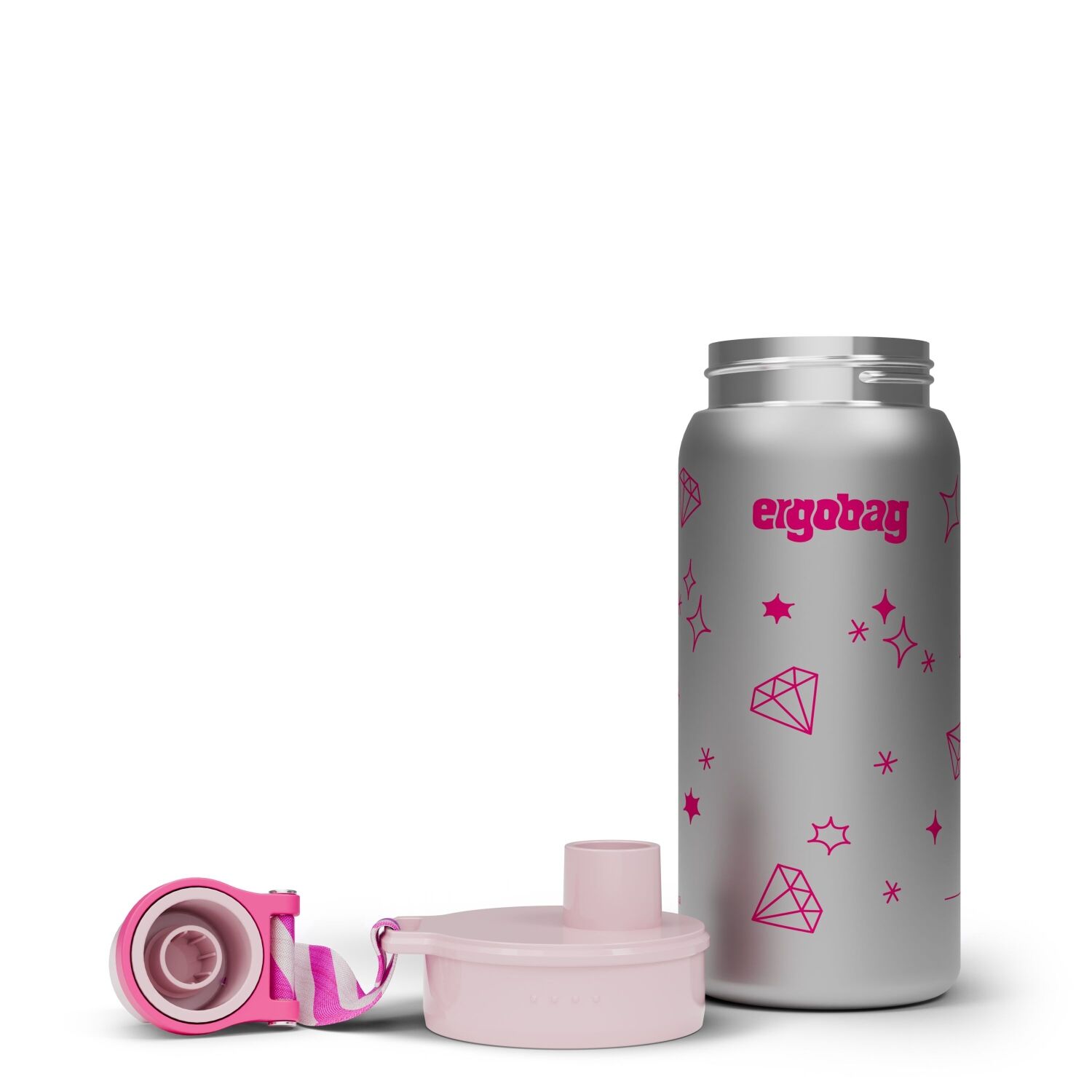 ergobag Edelstahl Trinkflasche Glitzer