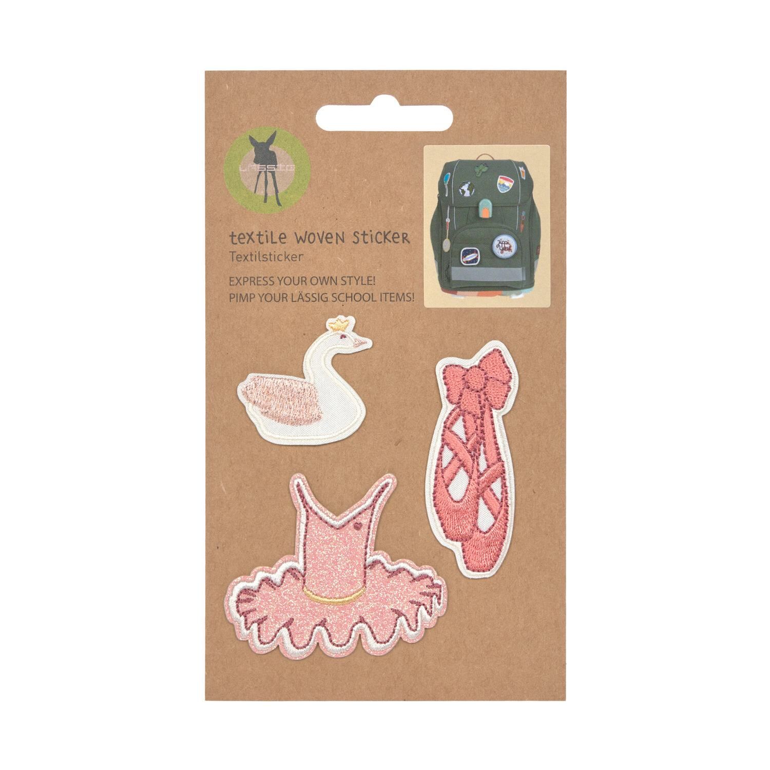 Lässig Textil-Sticker (3 Stk) - Stick on, Ballett